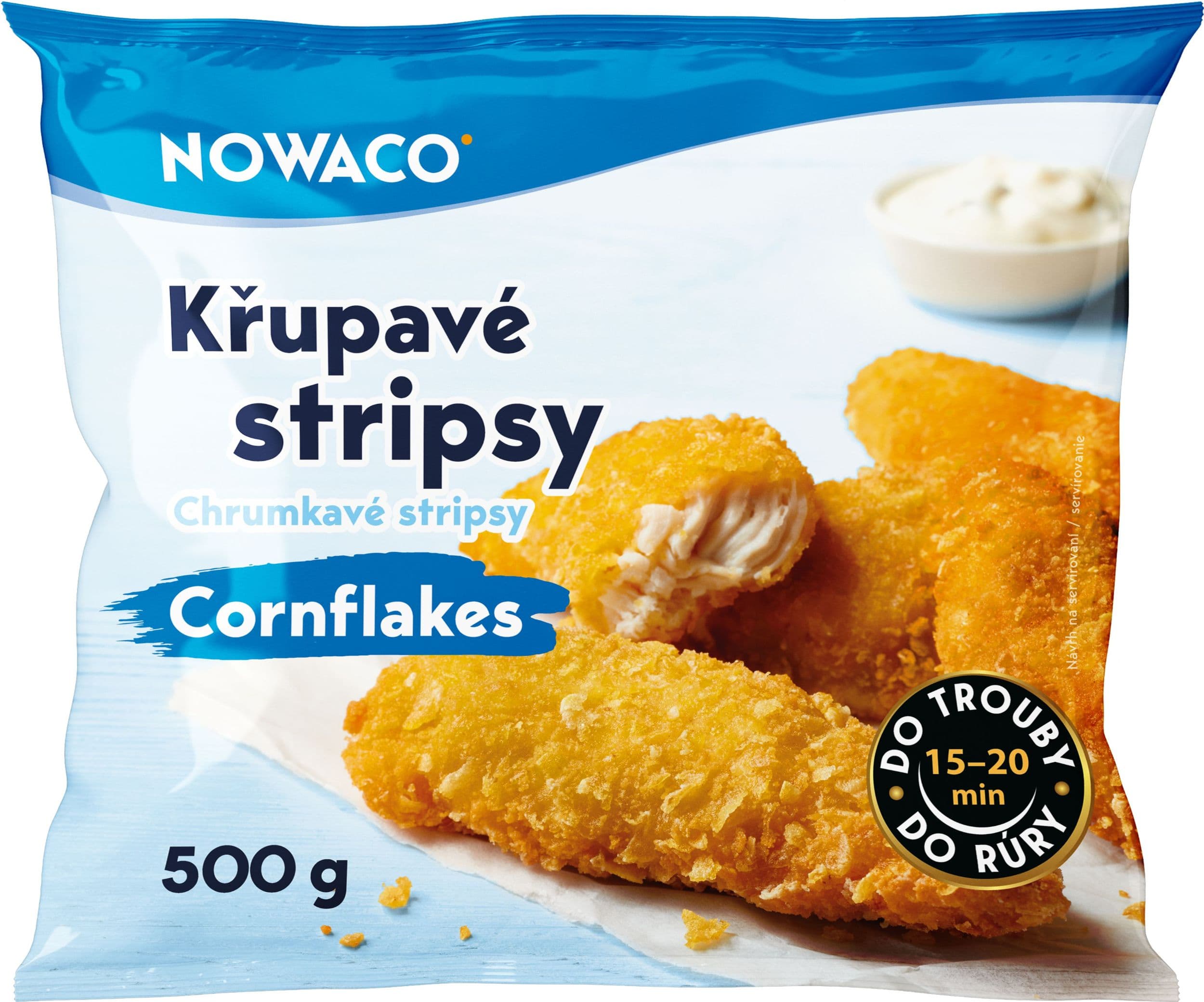 Nowaco Křupavé stripsy Cornflakes mražené 500g