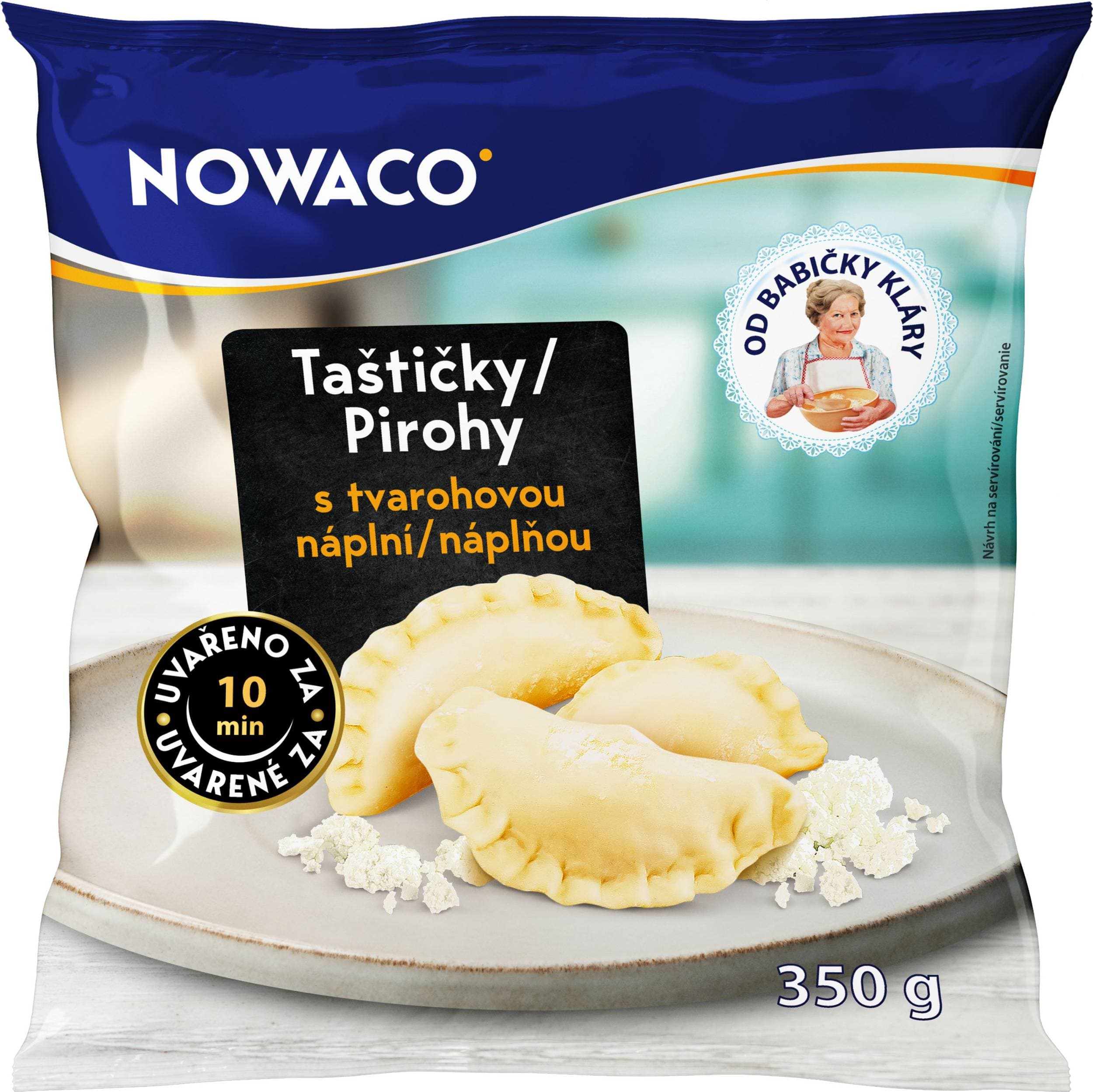 Nowaco Dobroty Babičky Kláry taštičky plněné tvarohem mražené 350 g