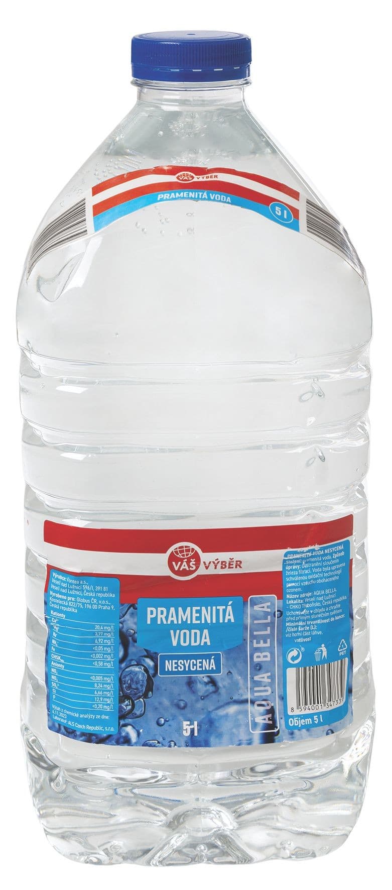 Váš Výběr Pramenitá voda nesycená 5l