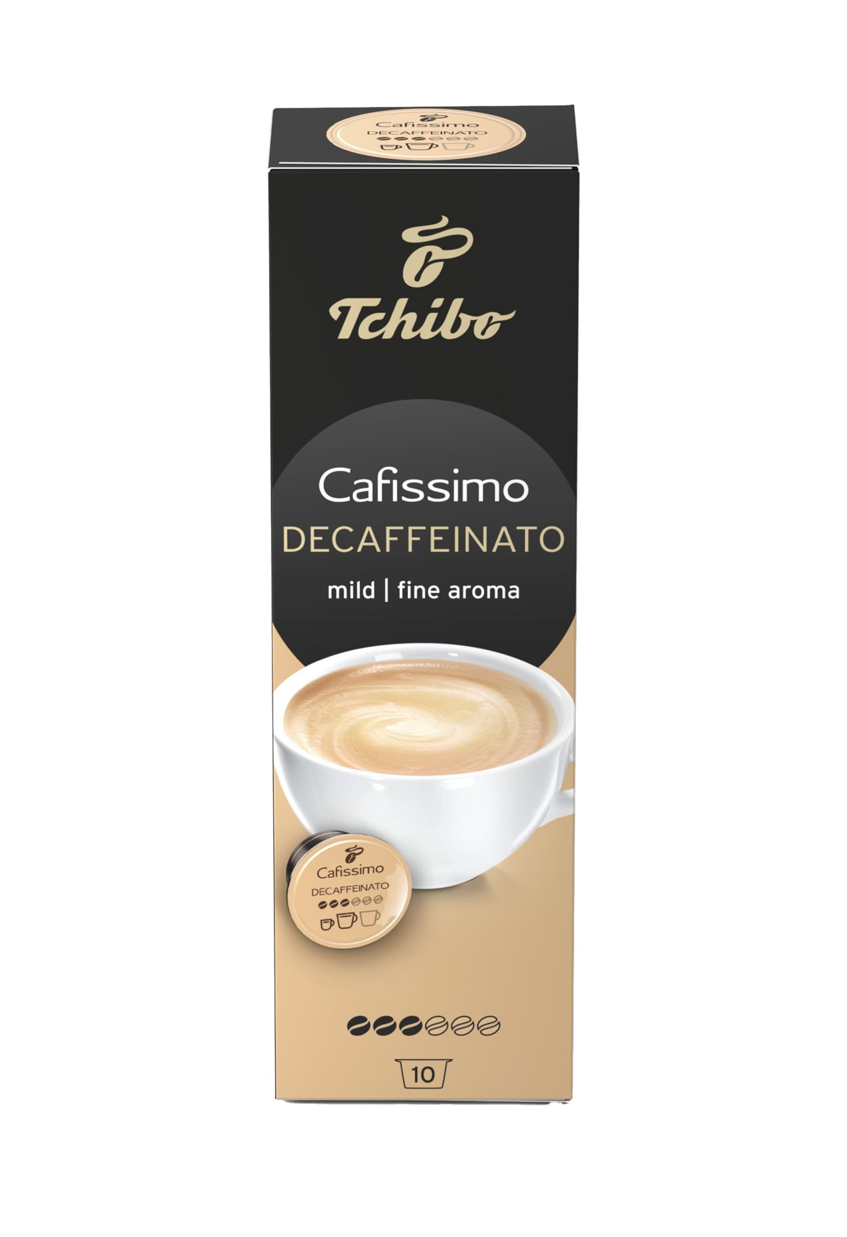 Tchibo Cafissimo Caffè Crema pražená mletá káva bez kofeinu 10x7 g