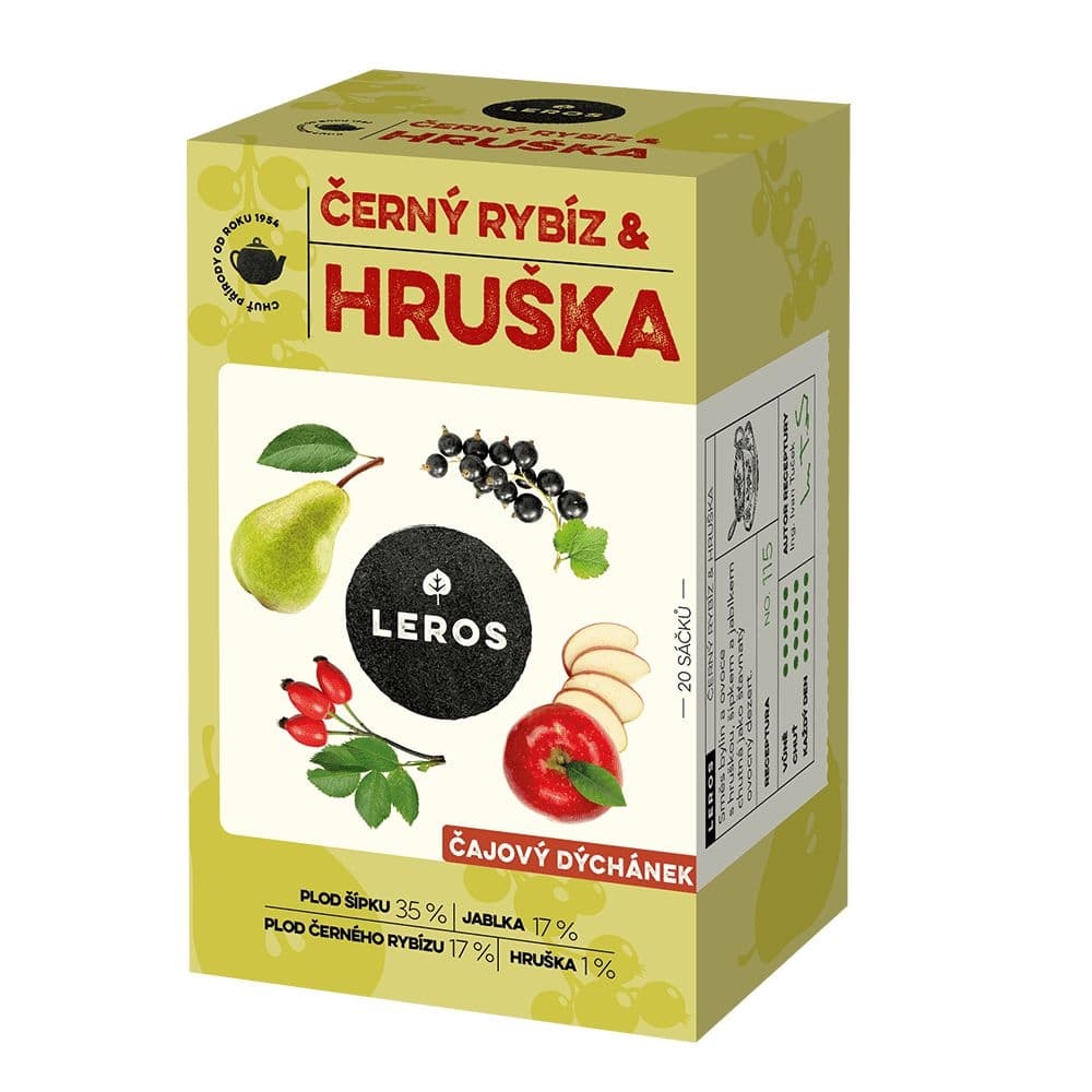Leros čajový dýchánek, černý rybíz & hruška 20x2,5g
