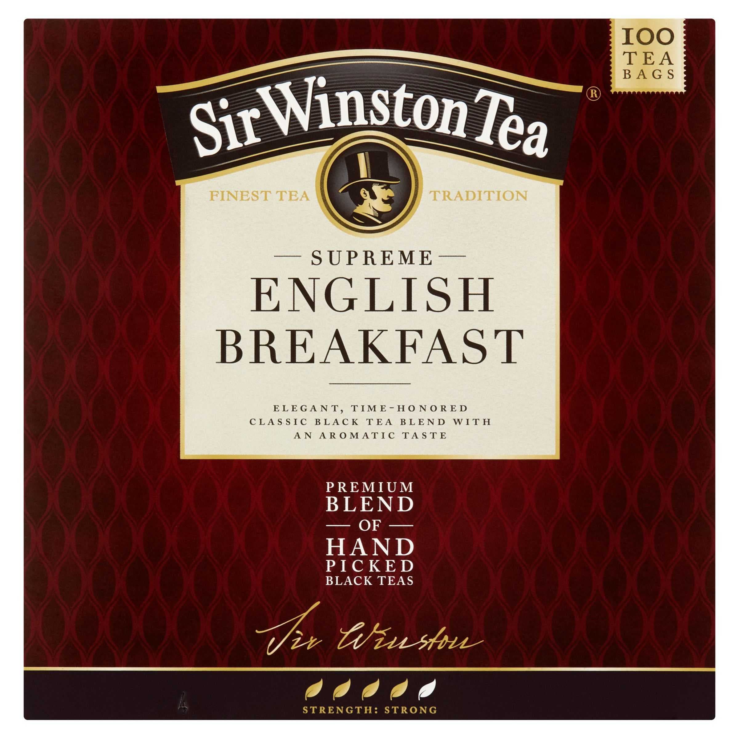 Sir Winston Tea English Breakfast, černý čaj, 100 sáčků, 180g