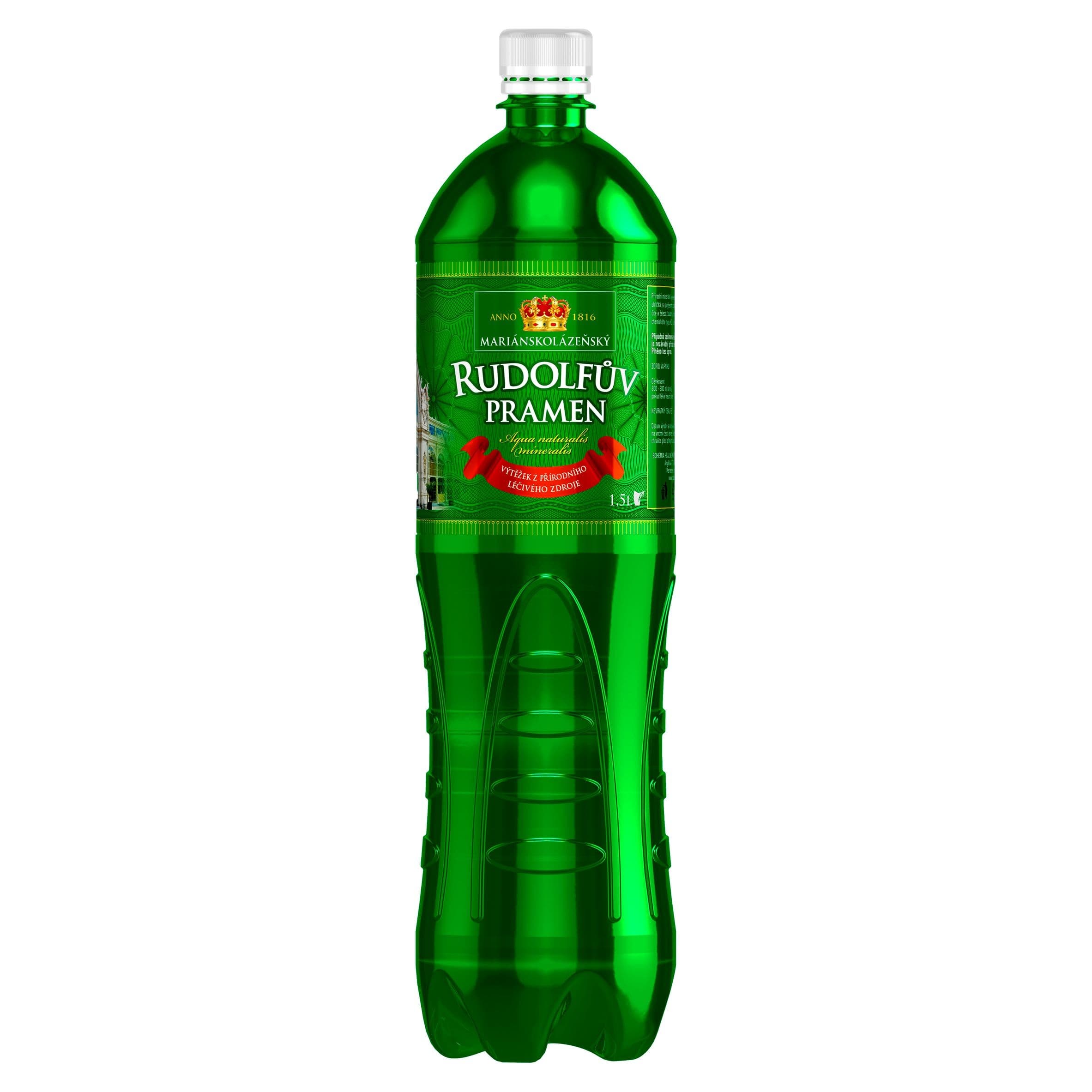 Rudolfův Pramen Přírodní minerální kyselka 1,5 l
