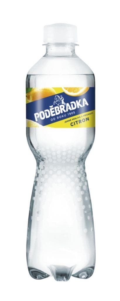 Poděbradka Jemně perlivá s příchutí citron 0,5 l