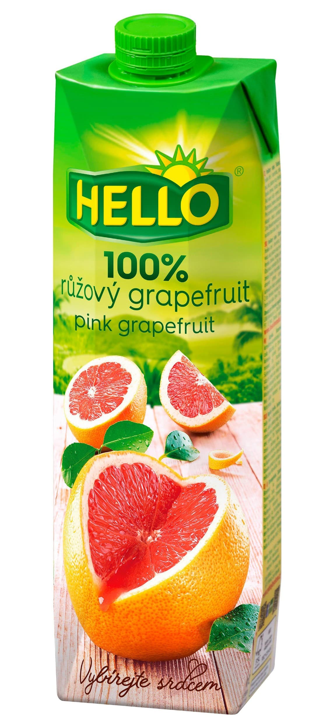 Hello 100% růžový grapefruit 1 l