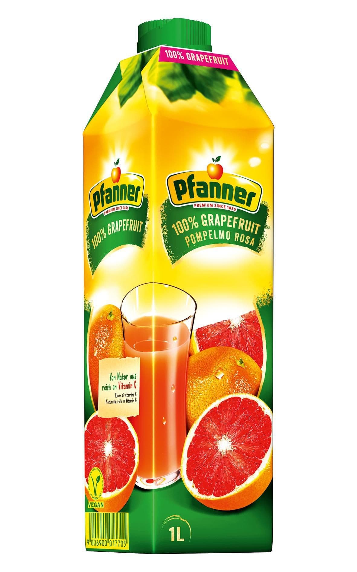 Pfanner Růžový grapefruit 100% 1L
