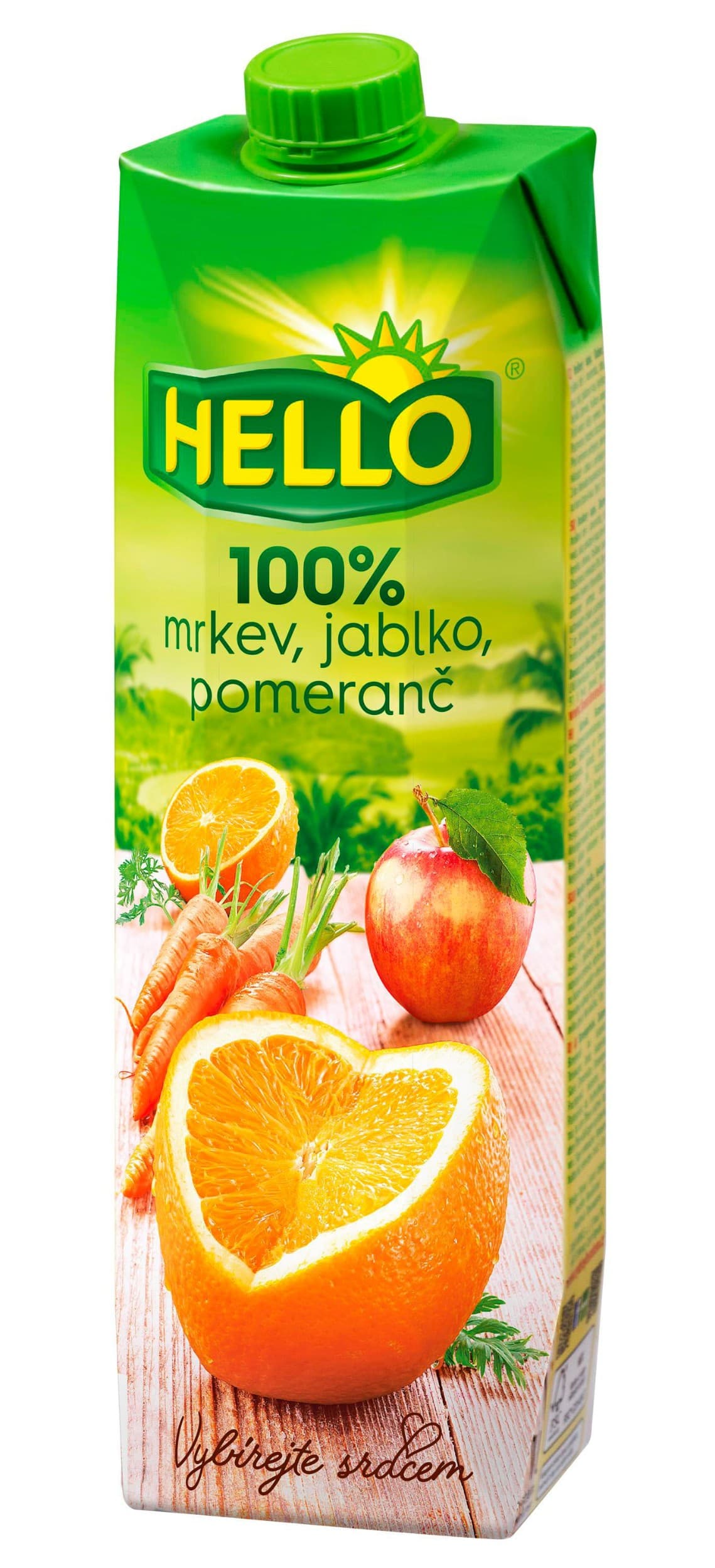 Hello 100% džus Mrkev, jablko, pomeranč 1 l