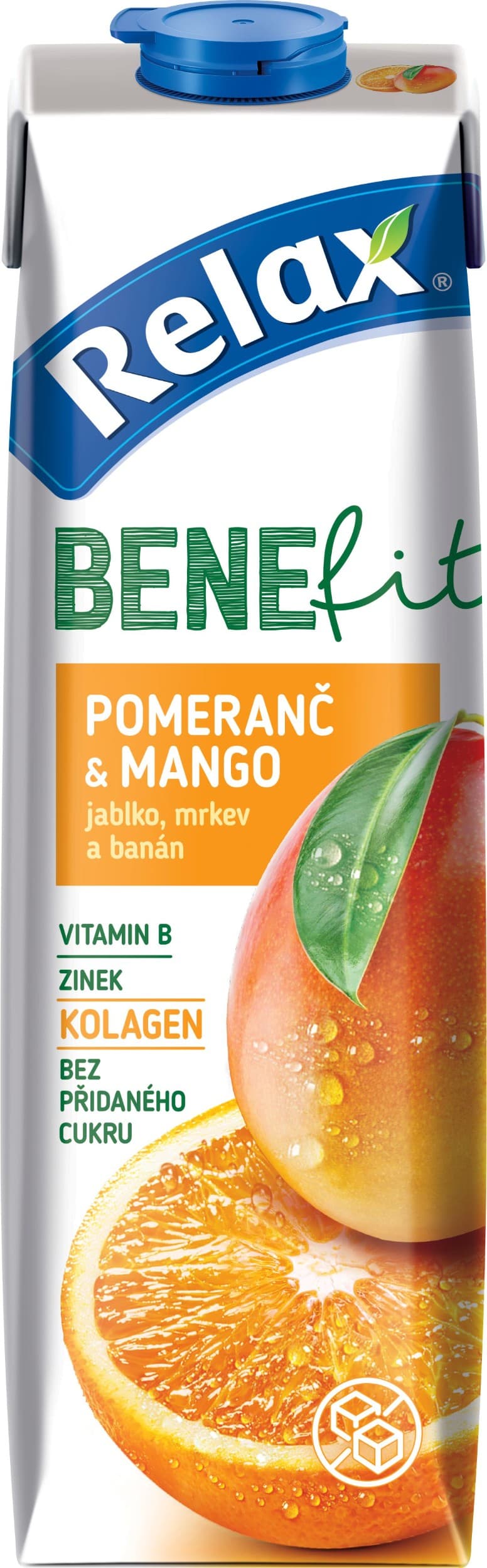Relax Benefit jablko, mrkev, banán, Pomeranč, Mango 1l
