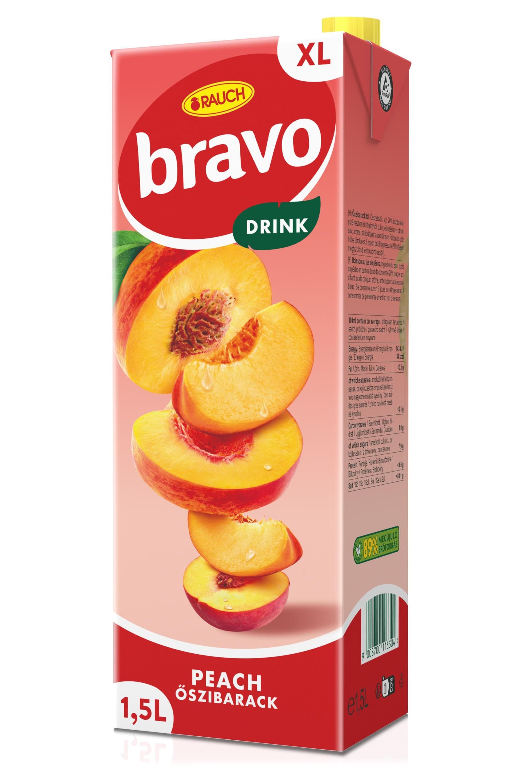 Bravo s příchutí broskev 1,5l