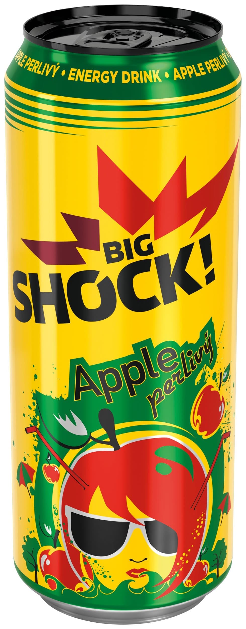 Big Shock! Energetický nápoj Apple 500ml plech