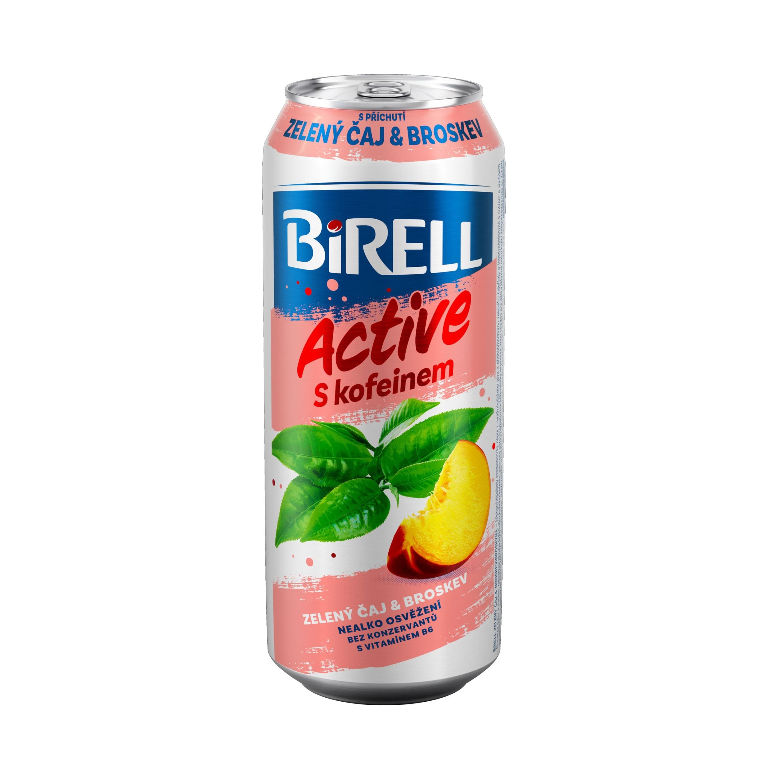 Birell Active zelený čaj broskev s kofeinem 0,5l