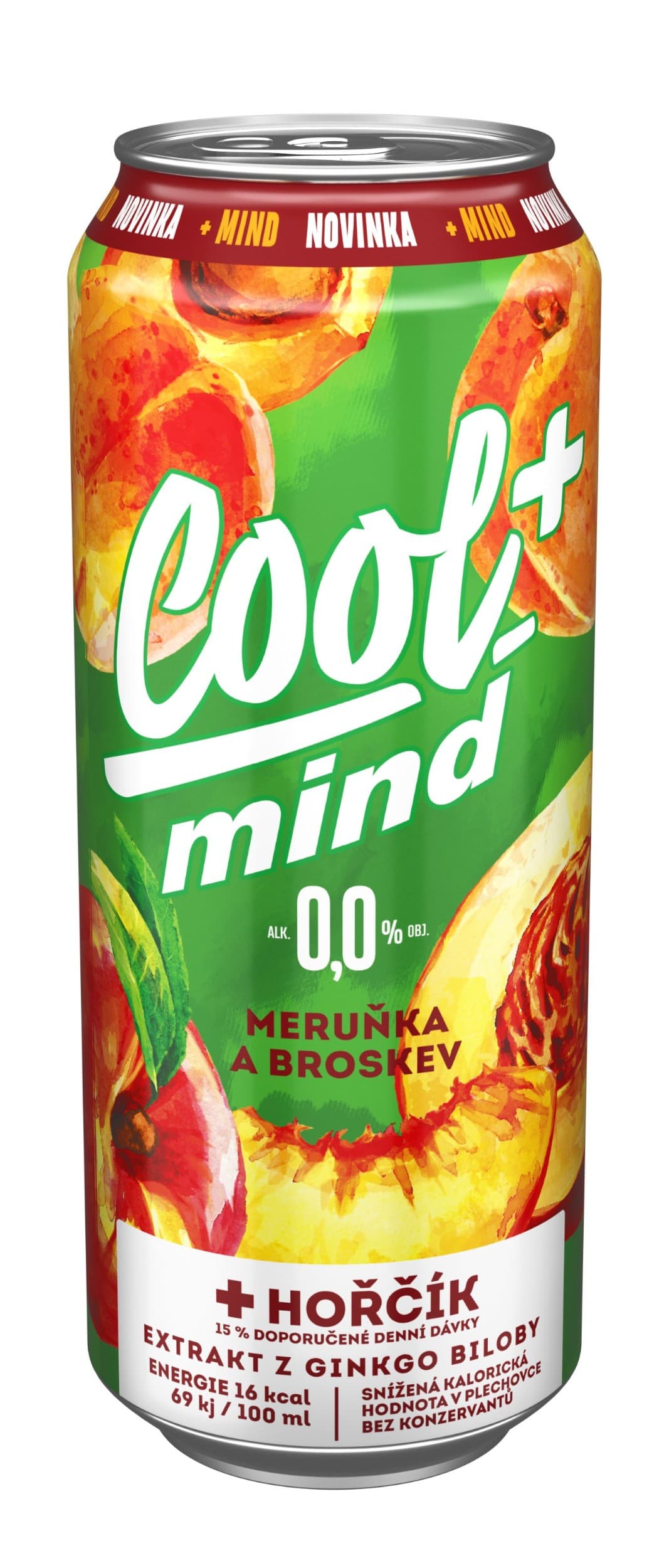 Cool + Mind 0,0% příchuť meruňka broskev 0,5l