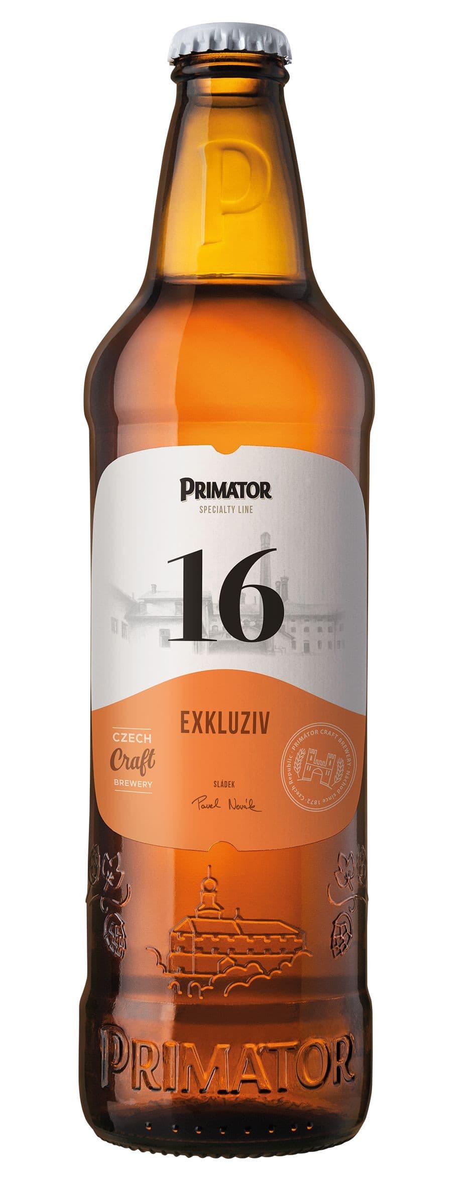 Primátor Exkluziv 16% speciální světlé pivo 0,5 l
