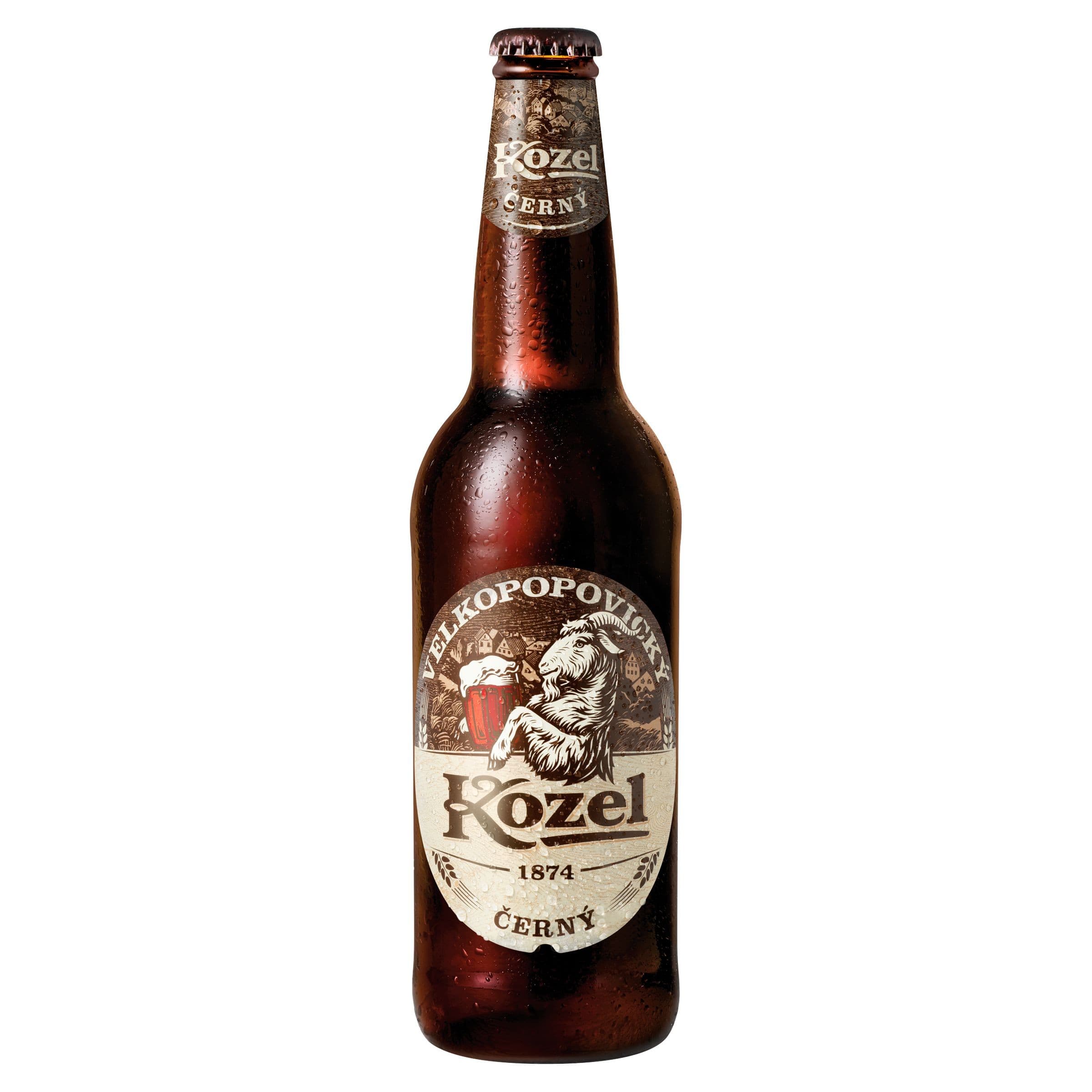 Velkopopovický Kozel Černý pivo výčepní tmavé sklo 0,5 l