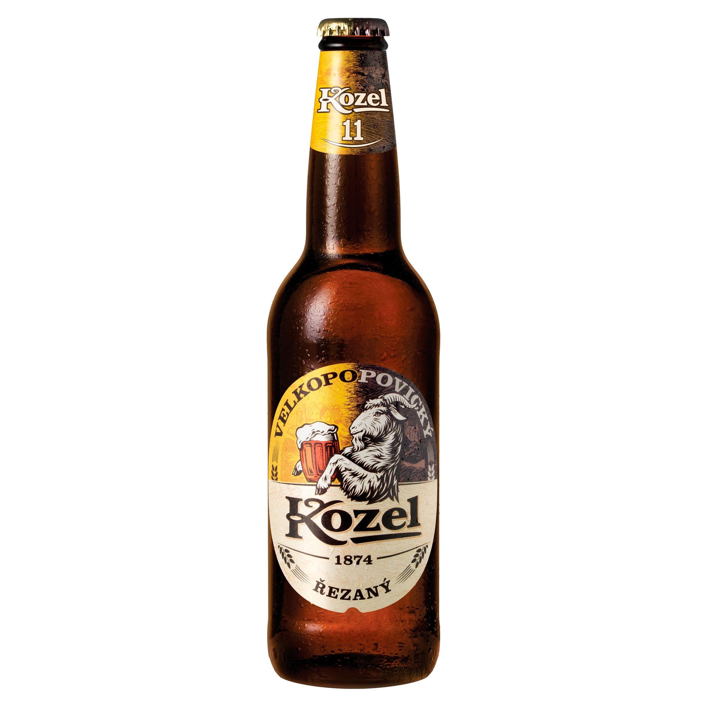 Velkopopovický Kozel 11° ležák řezaný pivo 0,5 l