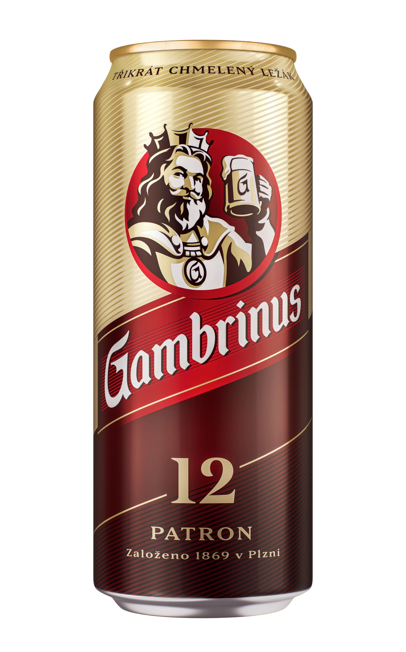 Gambrinus plná 12° plechovka pivo 0,5 l
