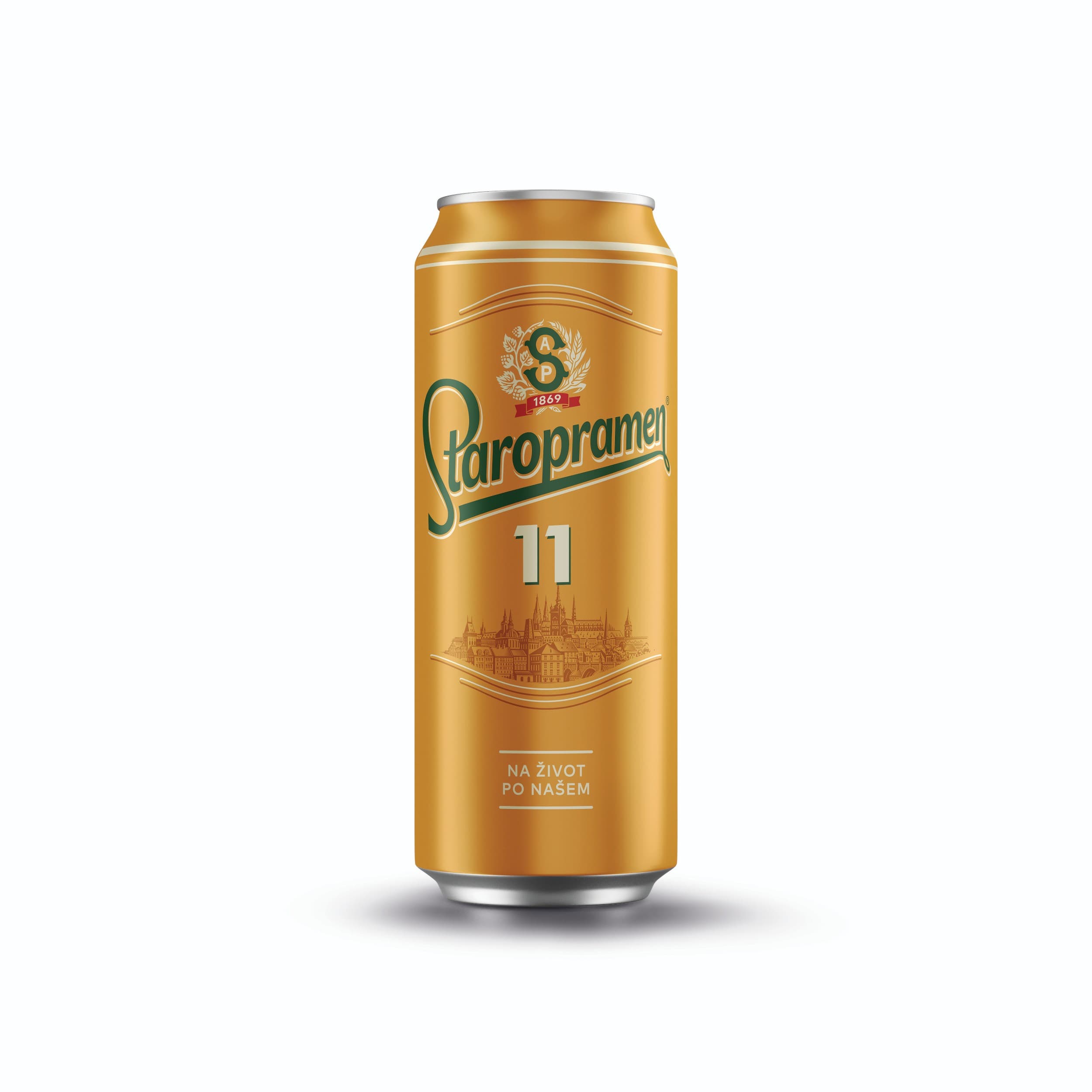 Staropramen Jedenáctka pivo ležák světlý plech 0,5 l