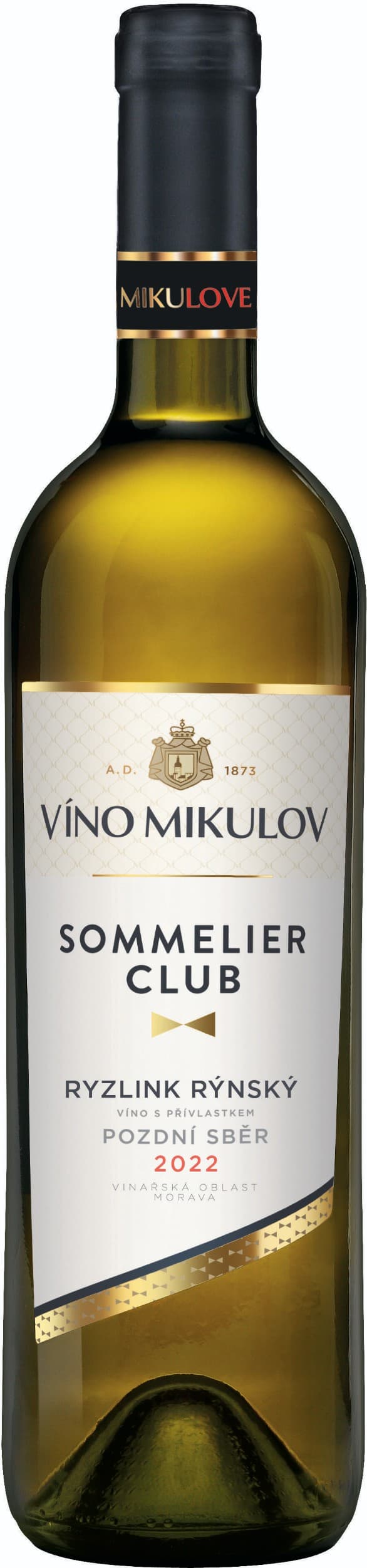 Víno Mikulov sommelier club Ryzlink rýnský pozdní sběr 750 ml