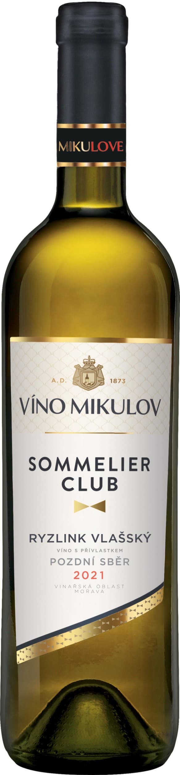 Víno Mikulov sommelier club Ryzlink vlašský pozdní sběr 750 ml suché