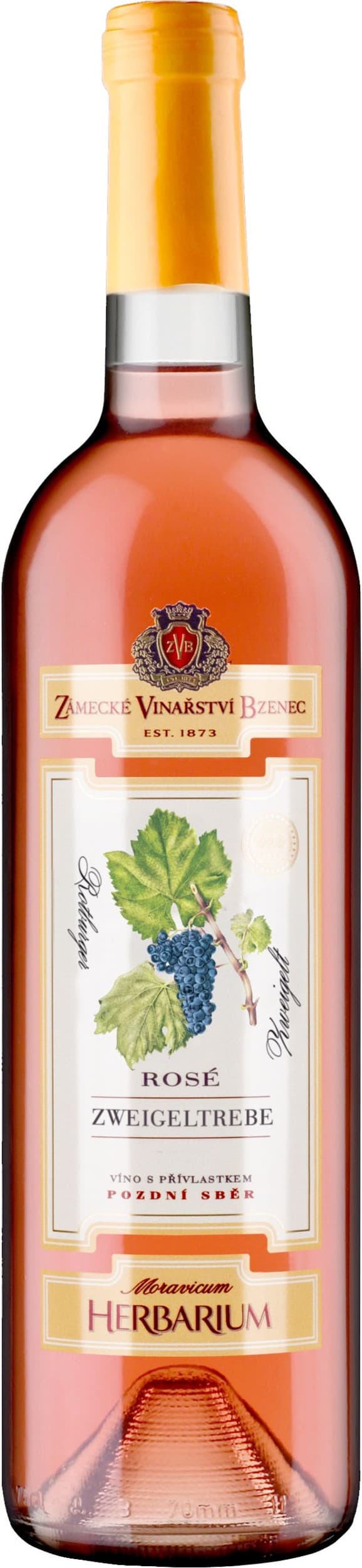 Zámecké Vinařství Herbarium Moravicum Zweigeltrebe rosé pozdní sběr 750 ml