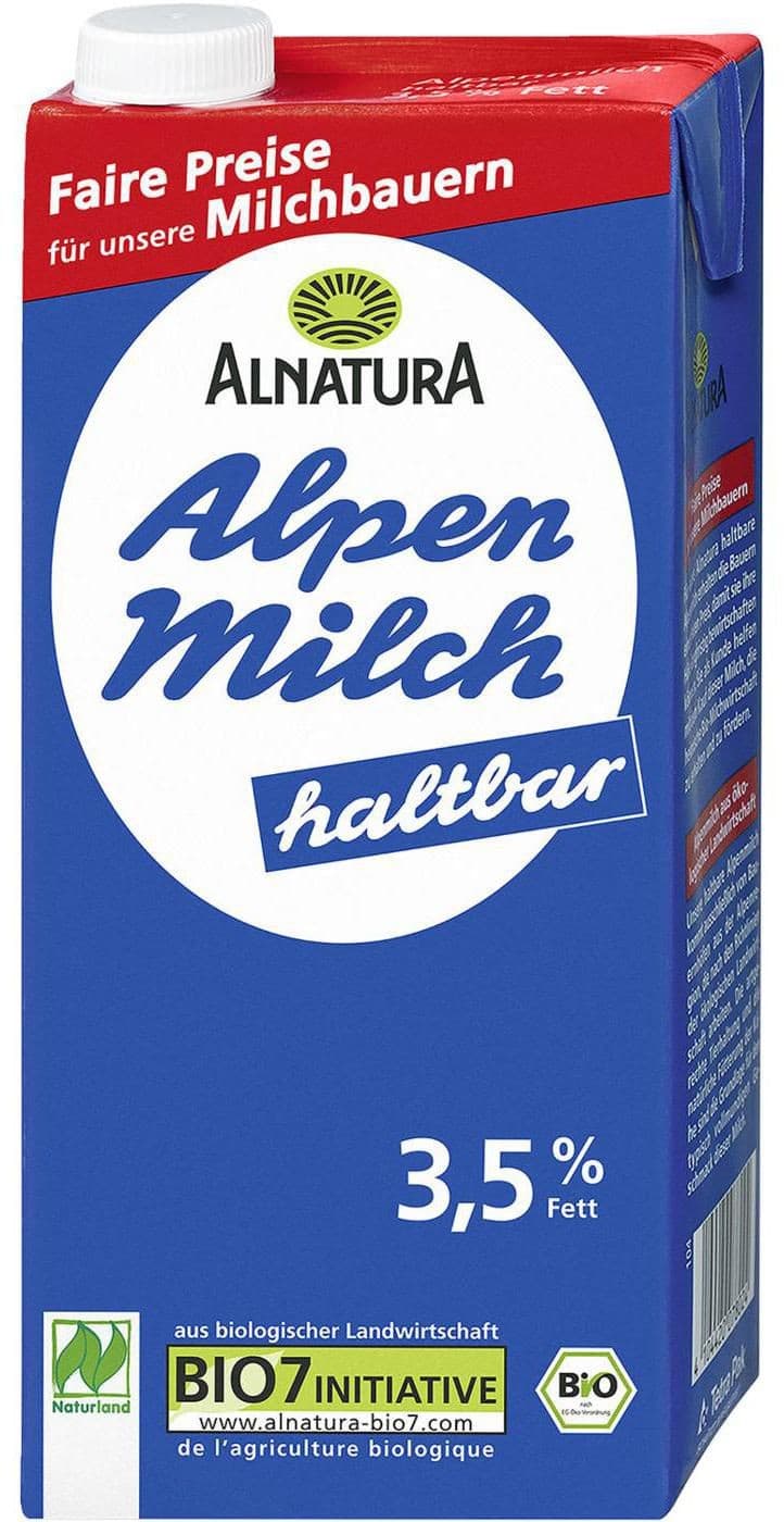 Alnatura BIO Plnotučné trvanlivé mléko 3,5% 1 l