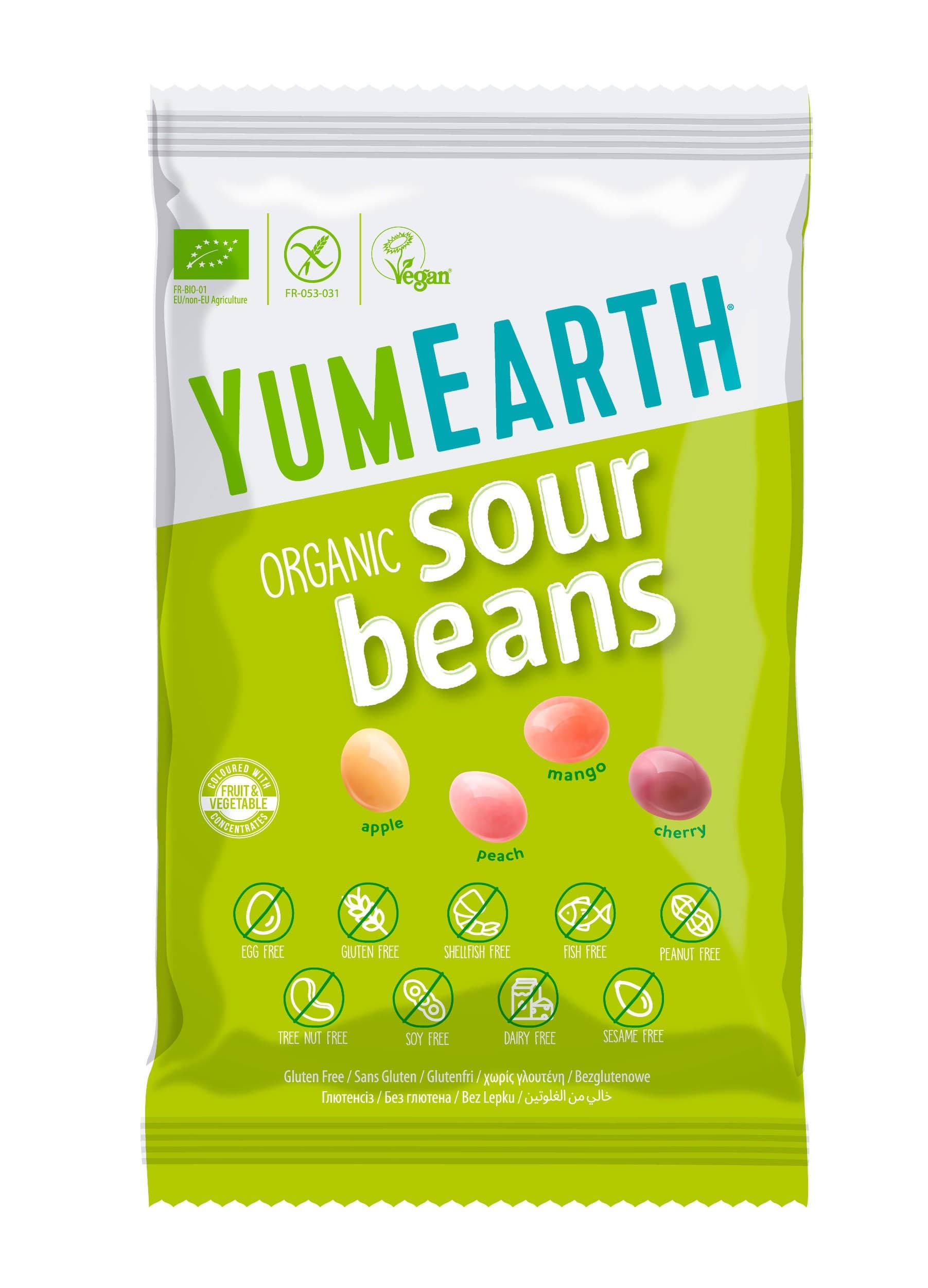 YumEarth BIO Kyselé želé bonbony - Mix příchutí, 50 g