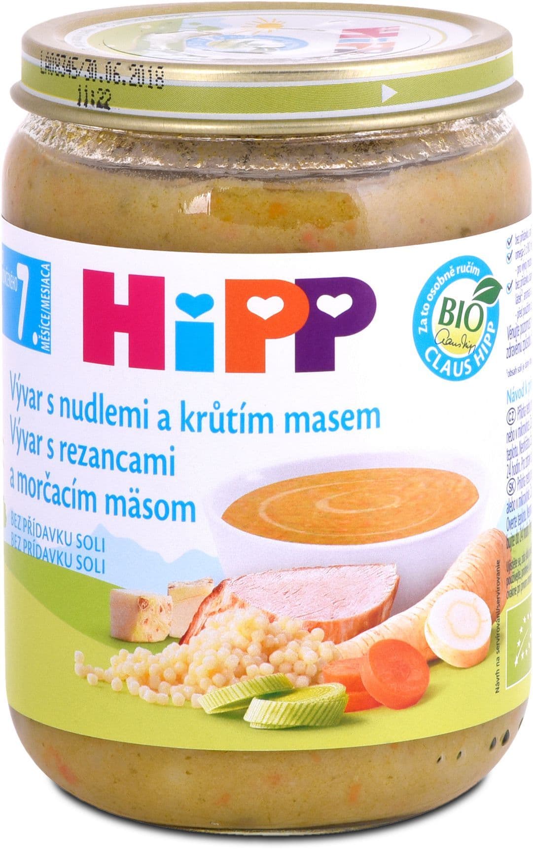 HiPP BIO Vývar s nudlemi a krůtím masem 190 g