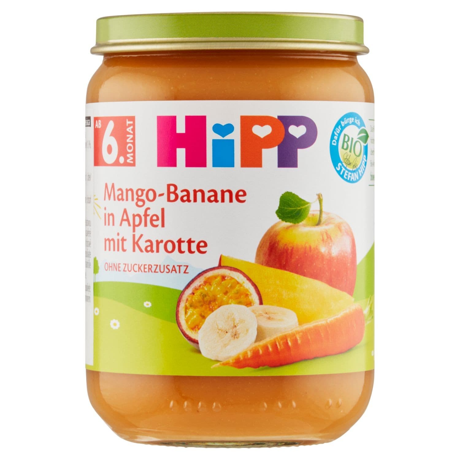 HiPP BIO Jablko s banánem, mangem a mrkví 5m+ 190g