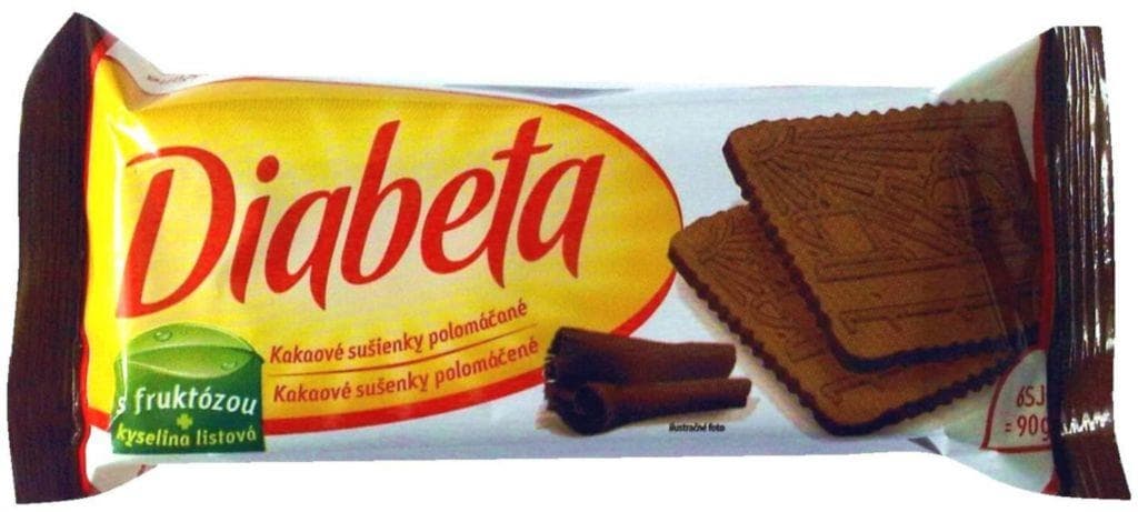 Diabeta Sušenky kakaové polomáčené 90 g
