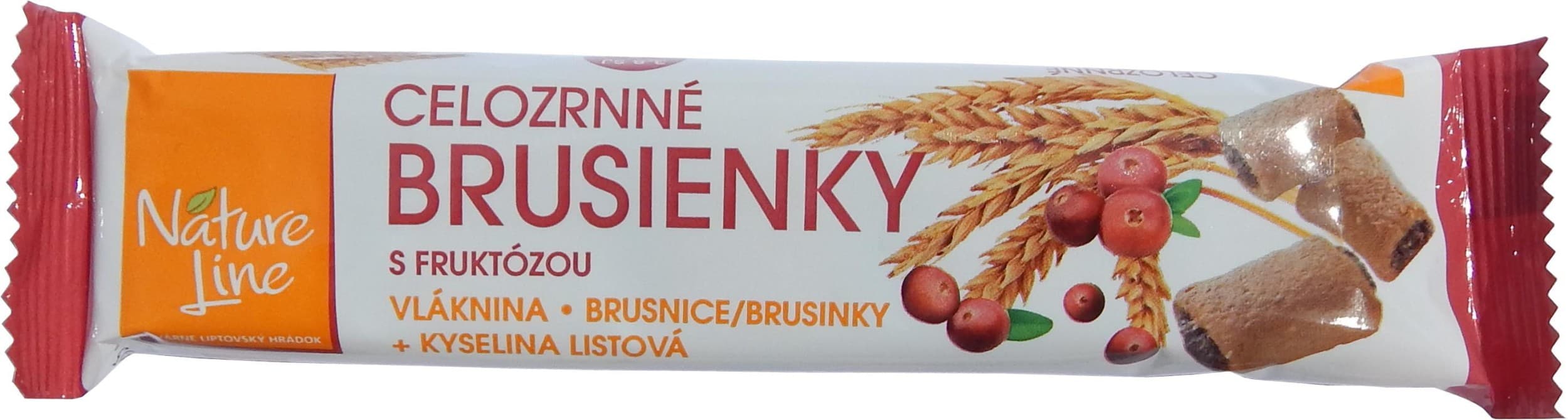 Nature line Celozrnné sušenky plněné s brusinkovou náplní 65 g