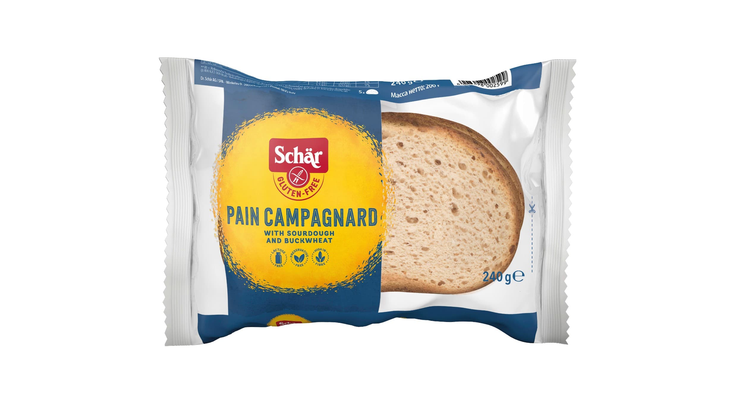 Dr.Schär Pain Campagnard chléb bezlepkový plátky 240g