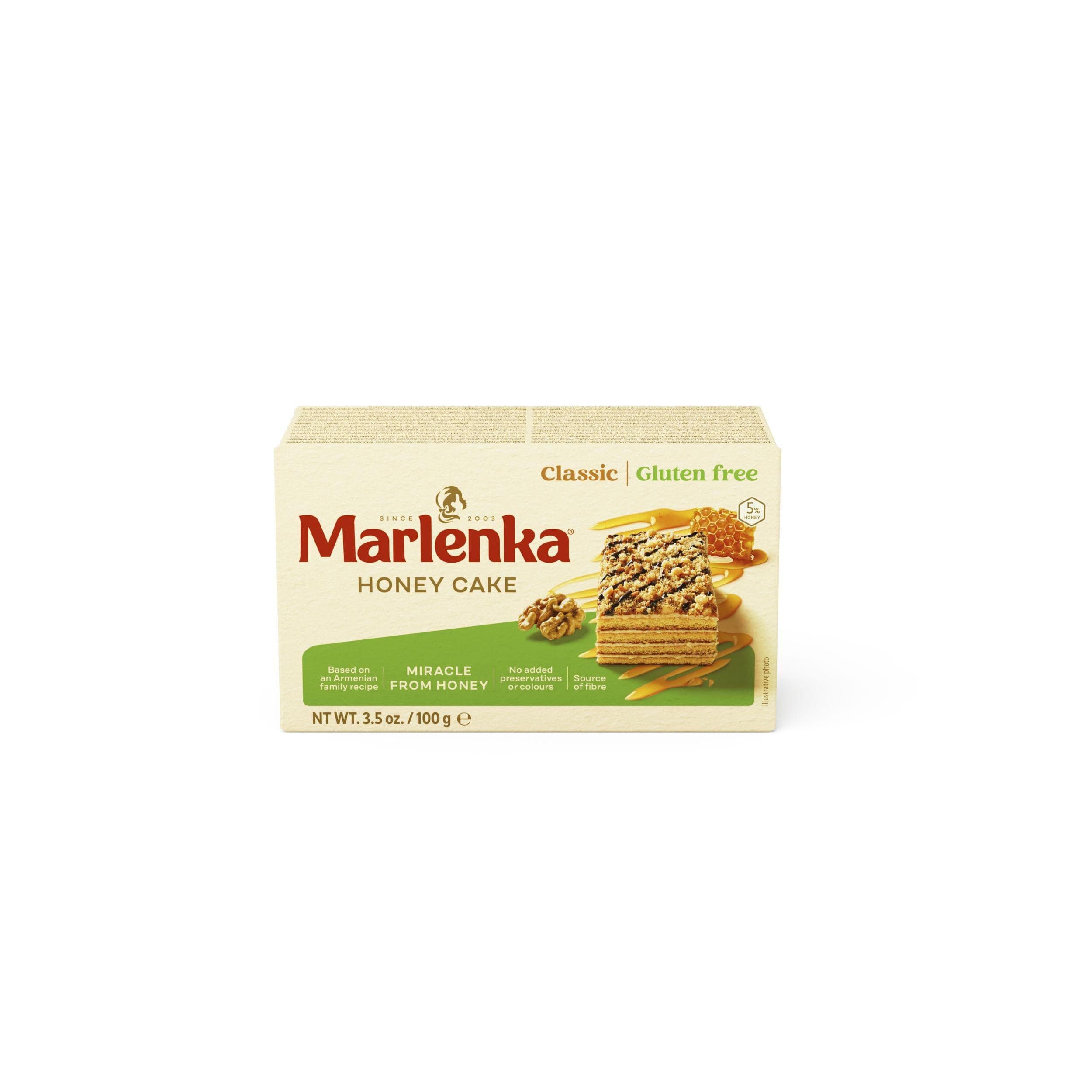 Bezlepkový medový Dortík Marlenka s vlašskými ořechy 100g