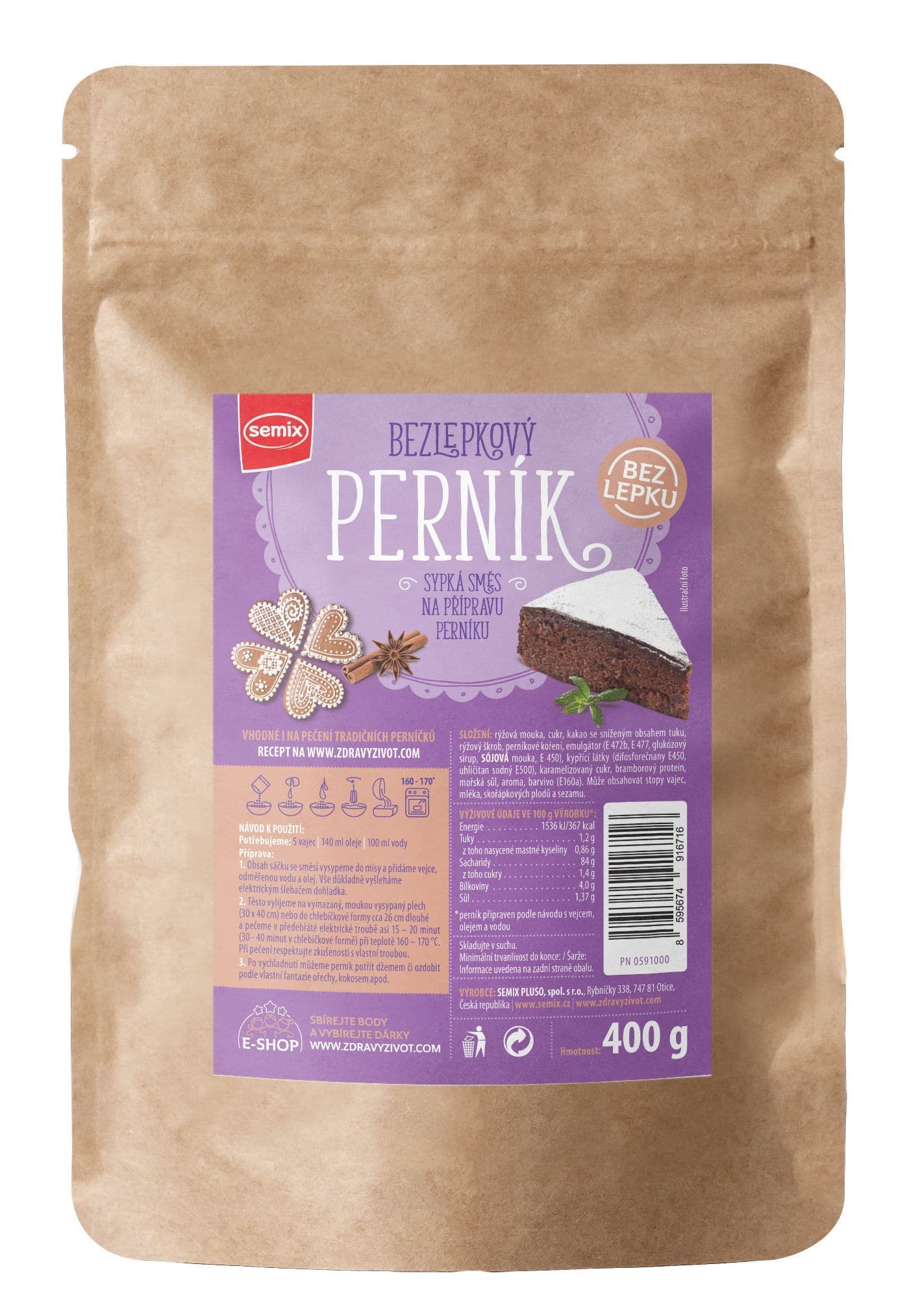 Semix Bezlepkový perník 400g