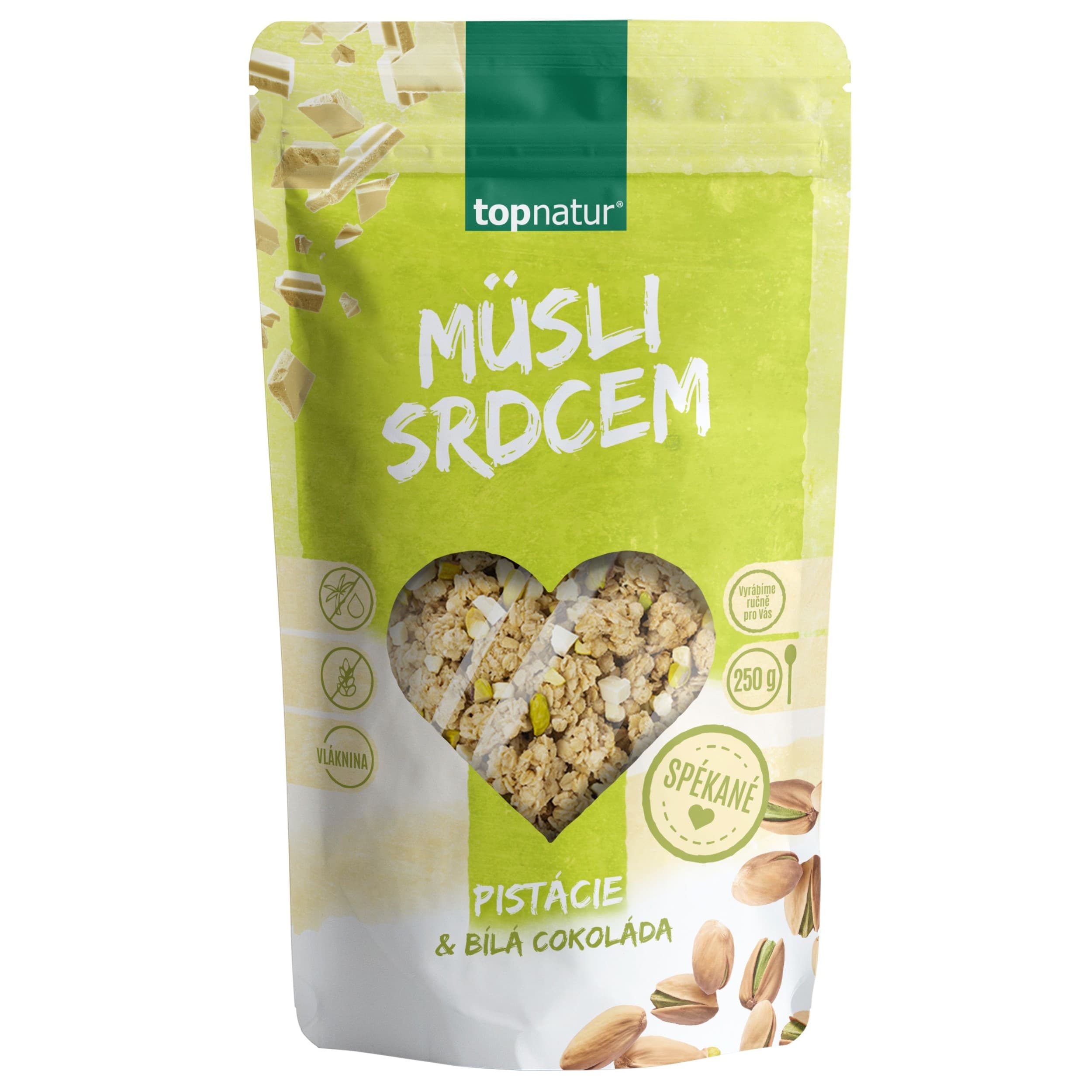 Müsli srdcem Pistácie&Bílá čokoláda 250g