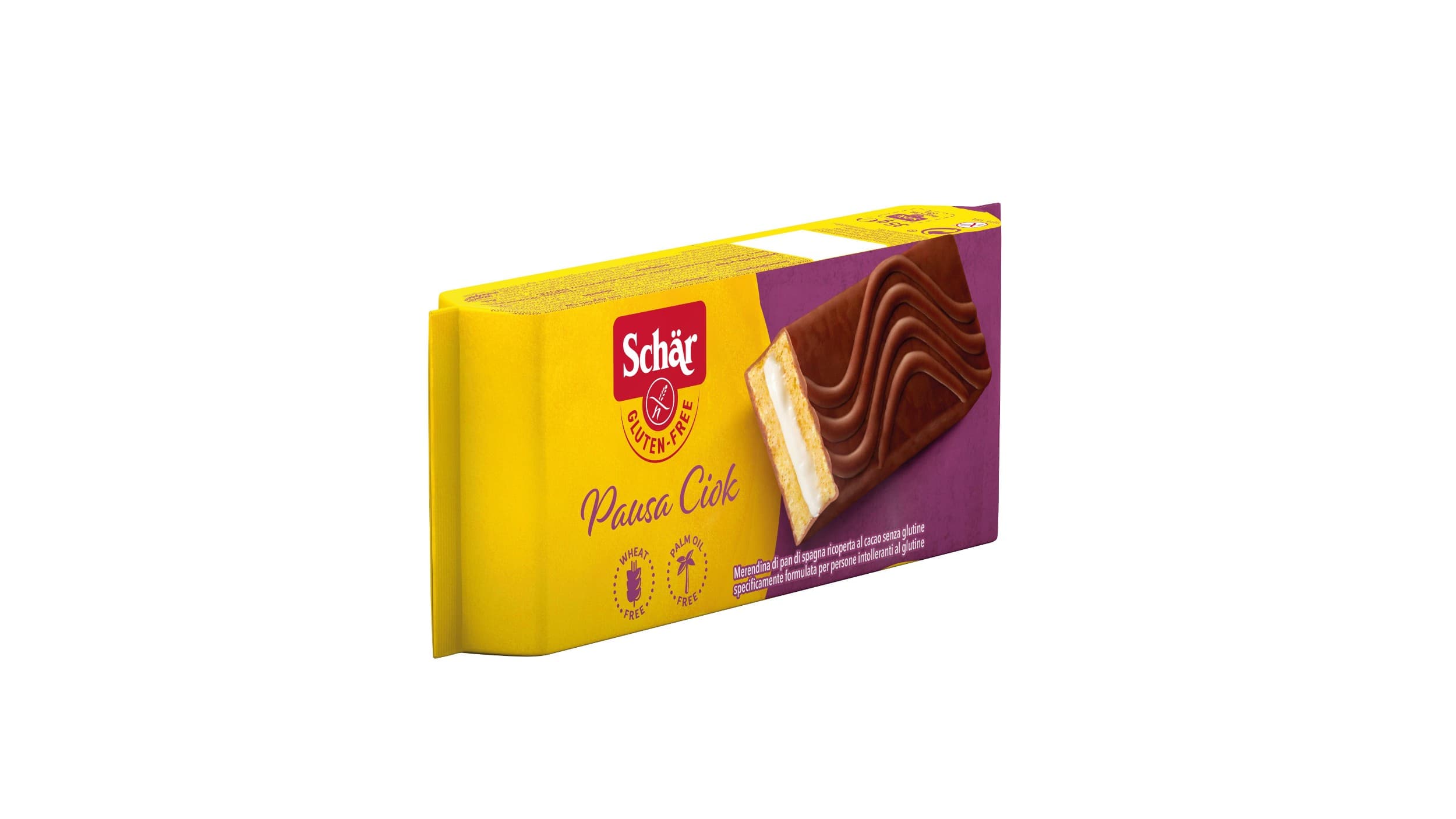 Schär Pausa ciok (10x35g),jemné pečivo bez lepku plněnémléčným krémem v kakaové polevě 350 g