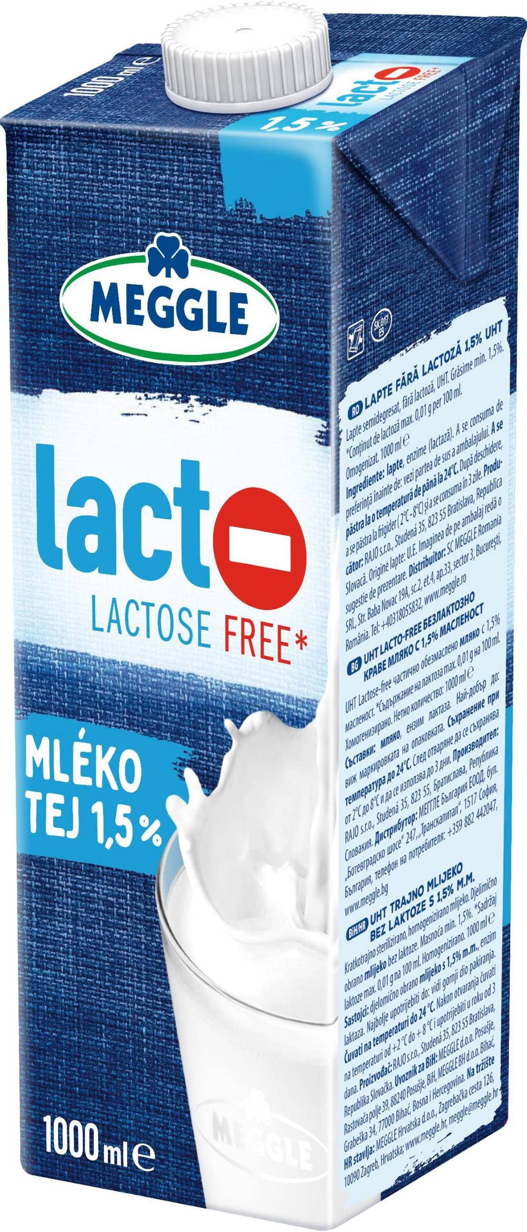 Meggle Bezlaktózové mléko 1,5% 1 l