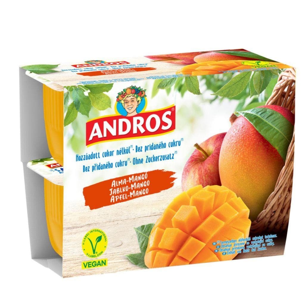 Andros Jablkovo-mangové pyré bez přidaného cukru 4 x 100 g