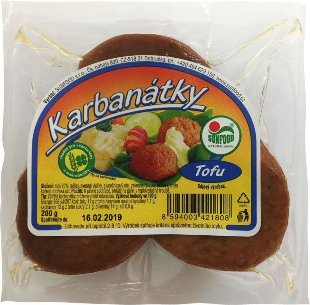 Sunfood Karbanátky Tofu 200 g