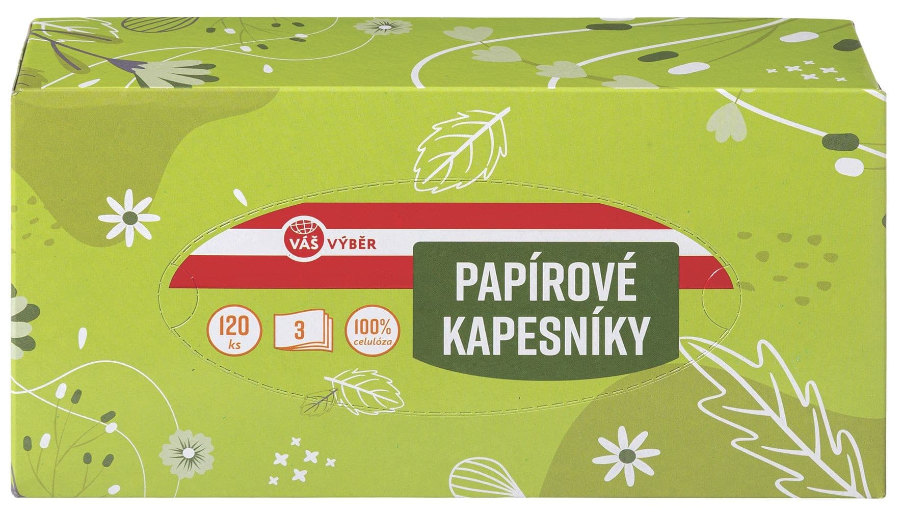 Váš Výběr Papírové kapesníky 3vrstvé, 12x10 120ks
