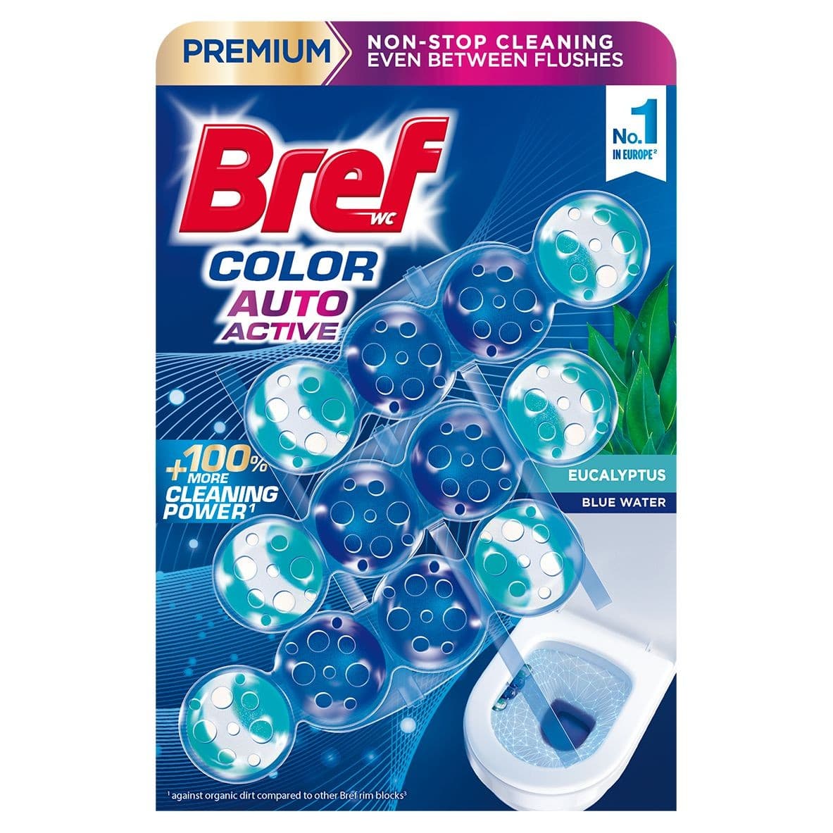 Bref Blue Aktiv Eucalyptus tuhý WC blok 3x50 g