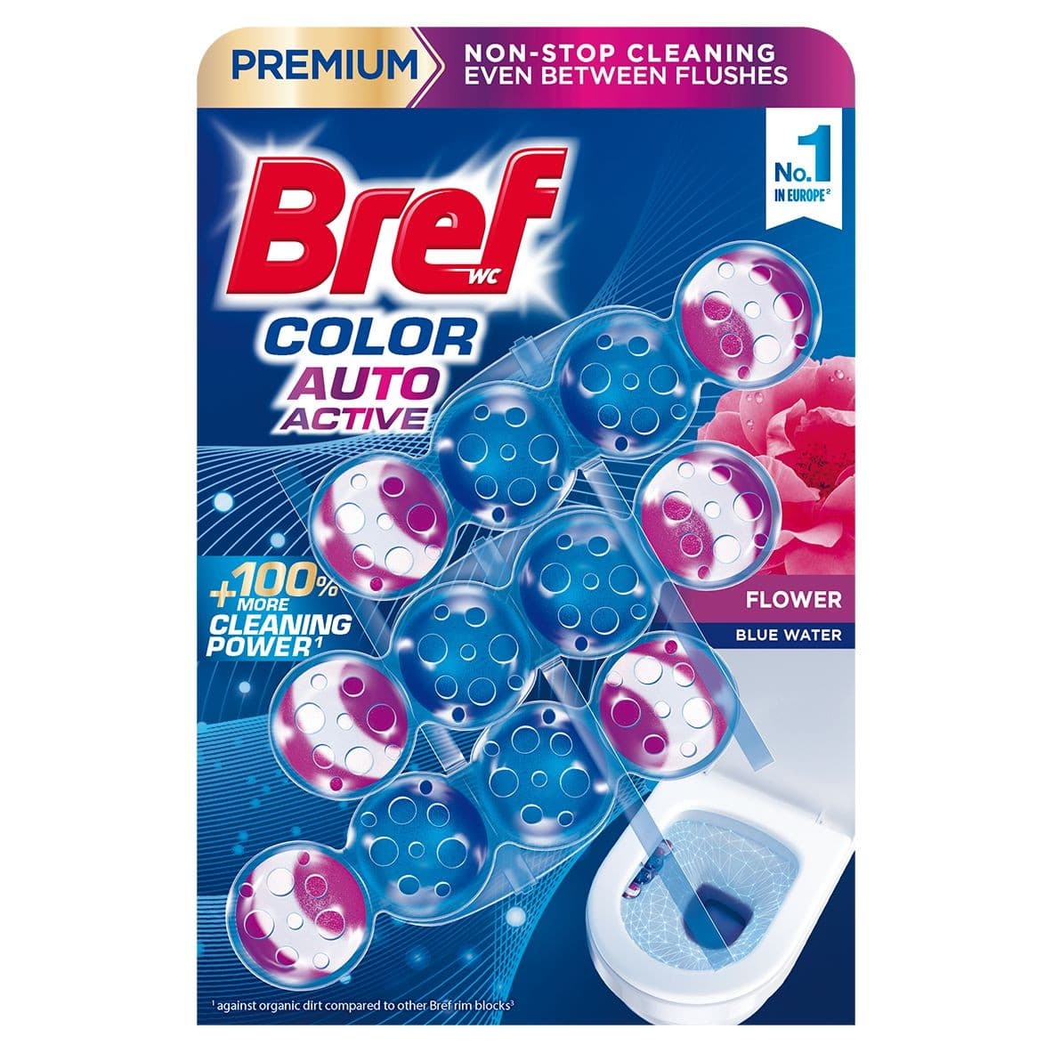 Bref Blue Aktiv Fresh Flowers tuhý WC blok 3x50 g