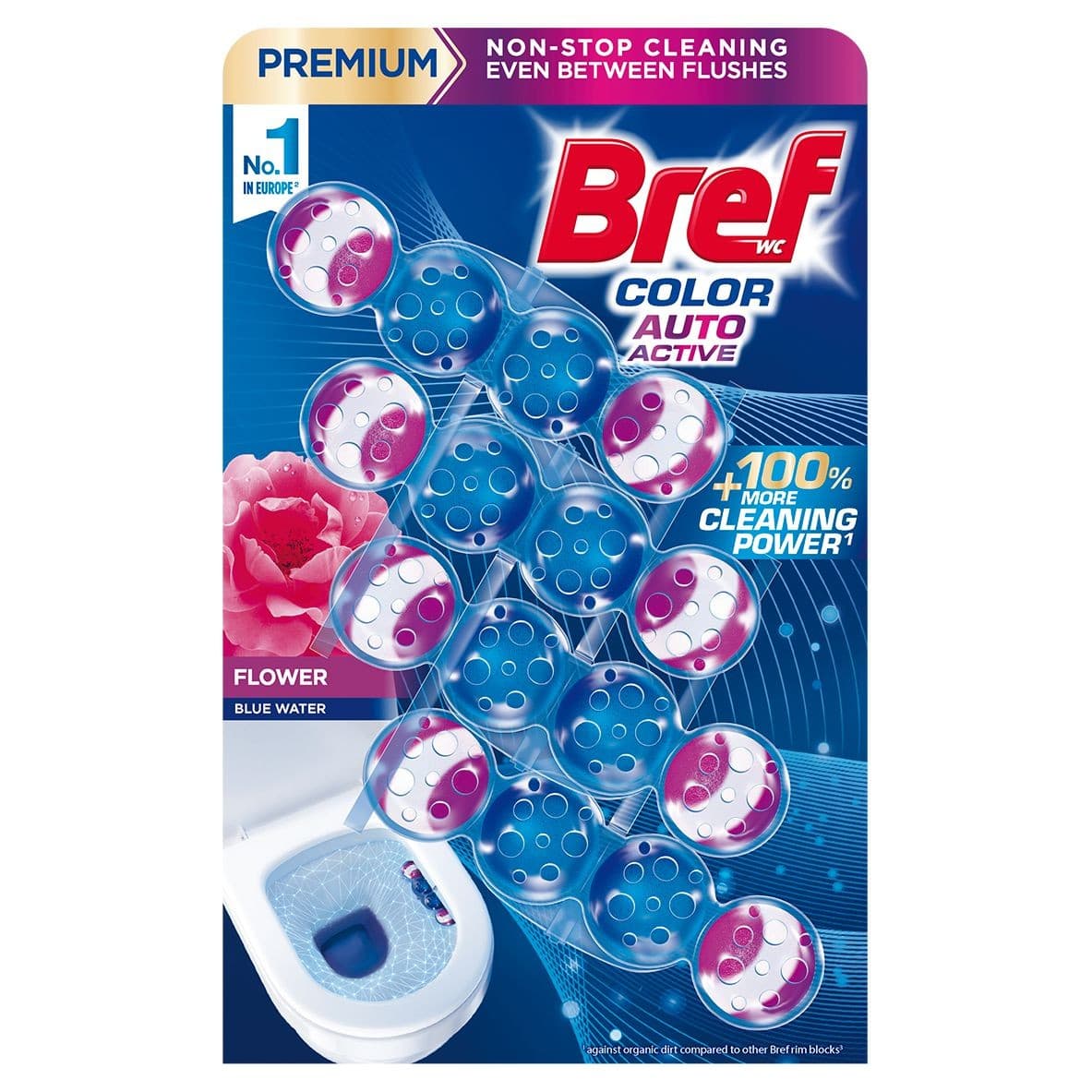 Bref Color Aktiv Flower tuhý WC blok 4 x 50g