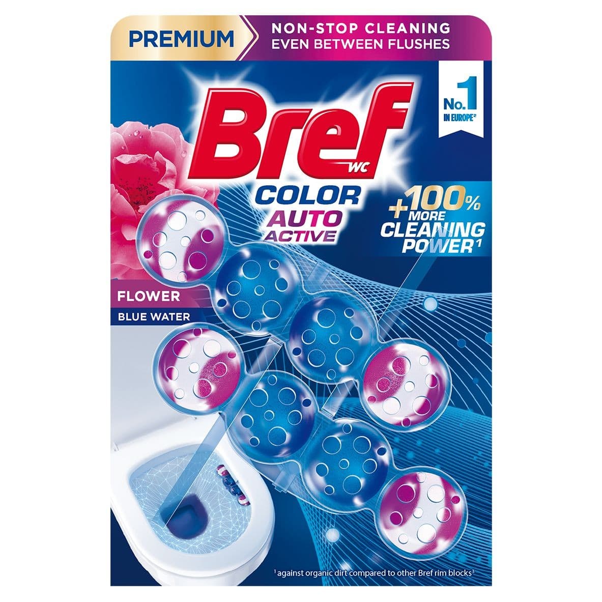 Bref Blue Aktiv Fresh Flowers tuhý WC blok 2x50 g