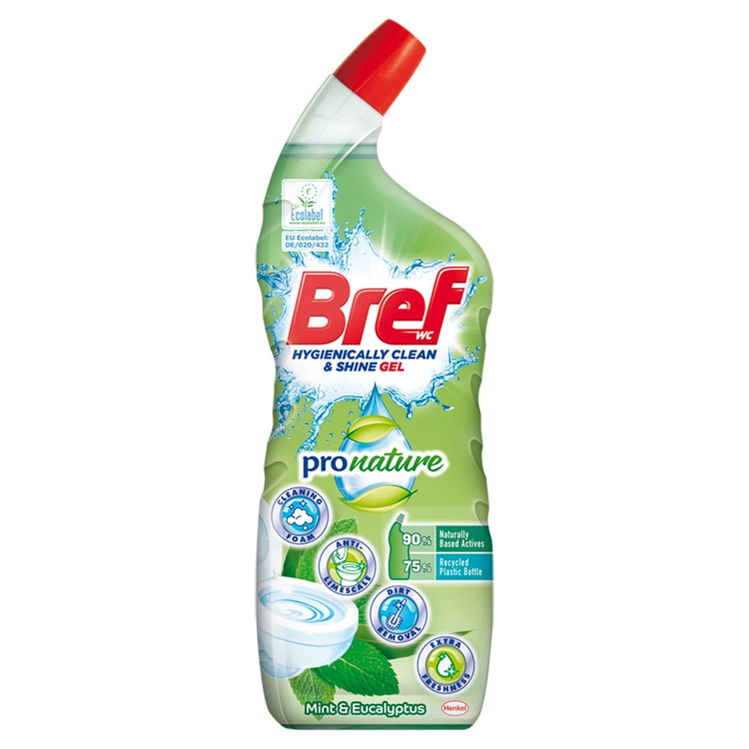 Bref Pro Nature Mint & Eucalyptus čistič toalety 700ml
