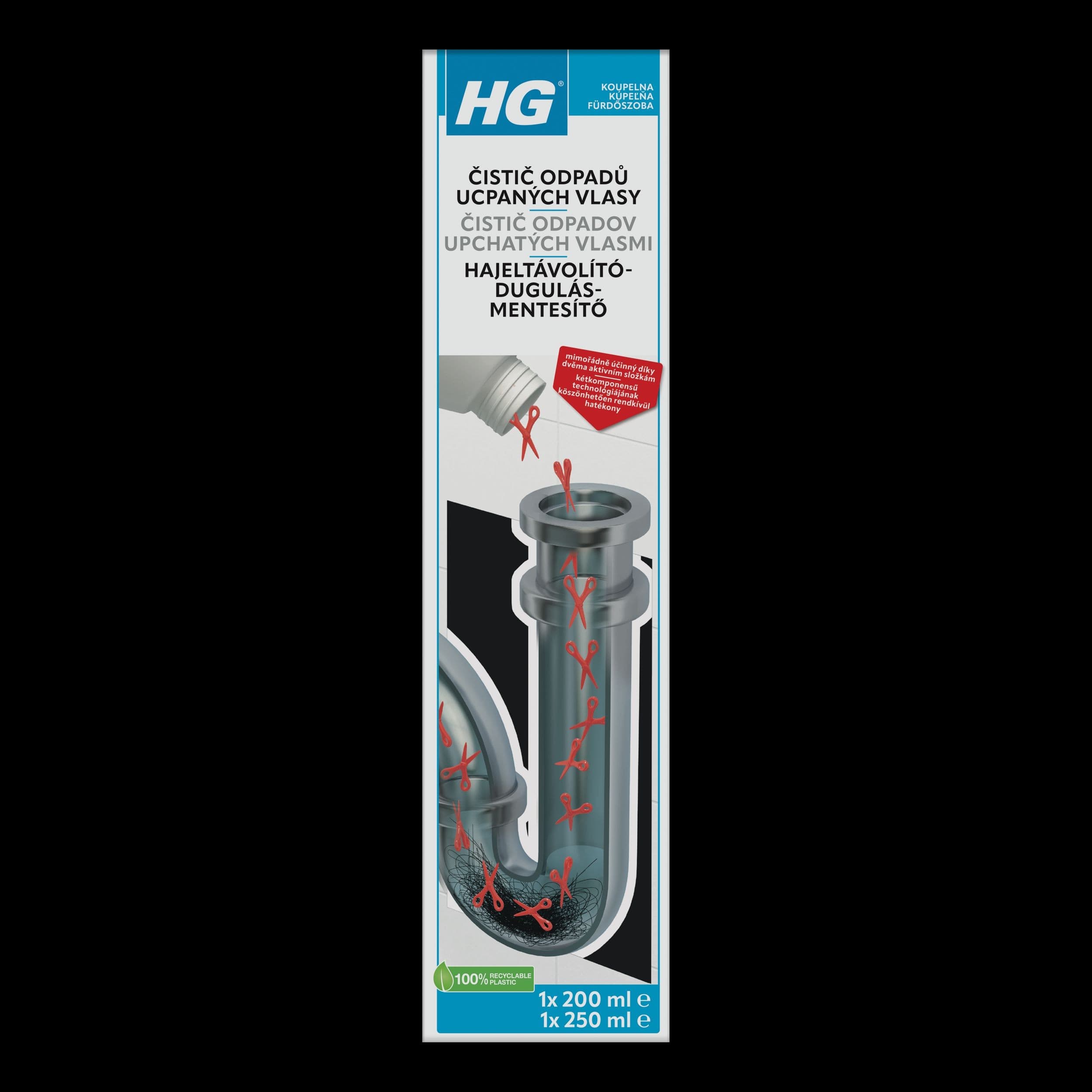 HG Čistič odpadů ucpaných vlasy 450 ml