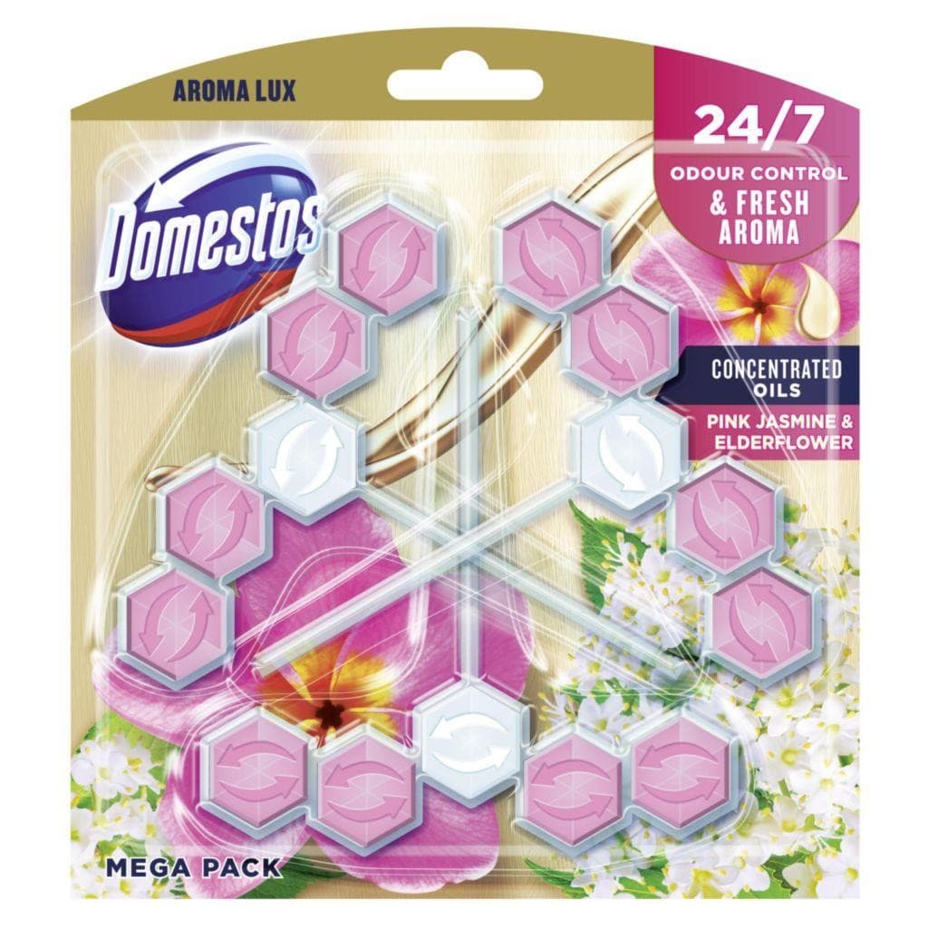 Domestos Aroma Lux Pink Jasmine & Elderflower 3 x 55 g