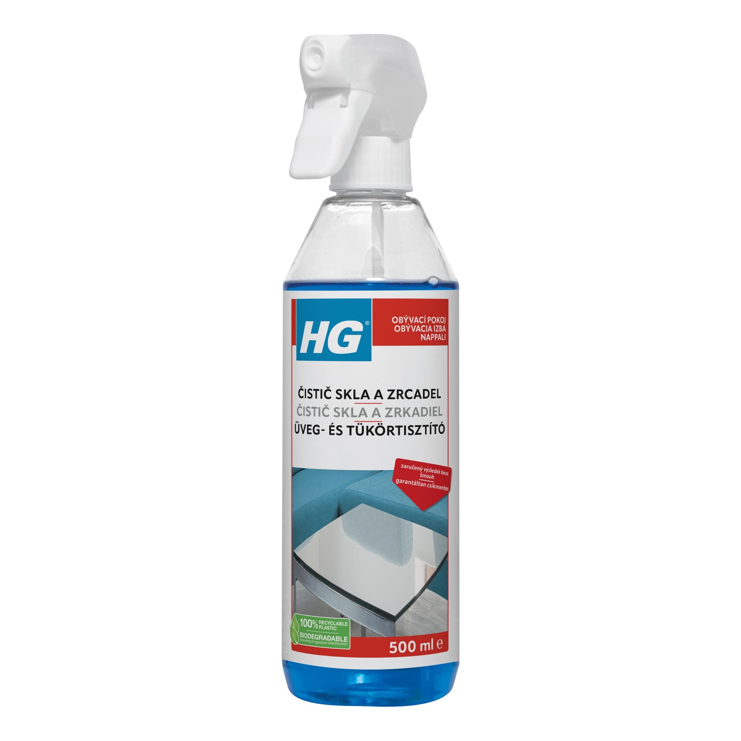 HG Interiérový čistič skla a zrcadel 500 ml