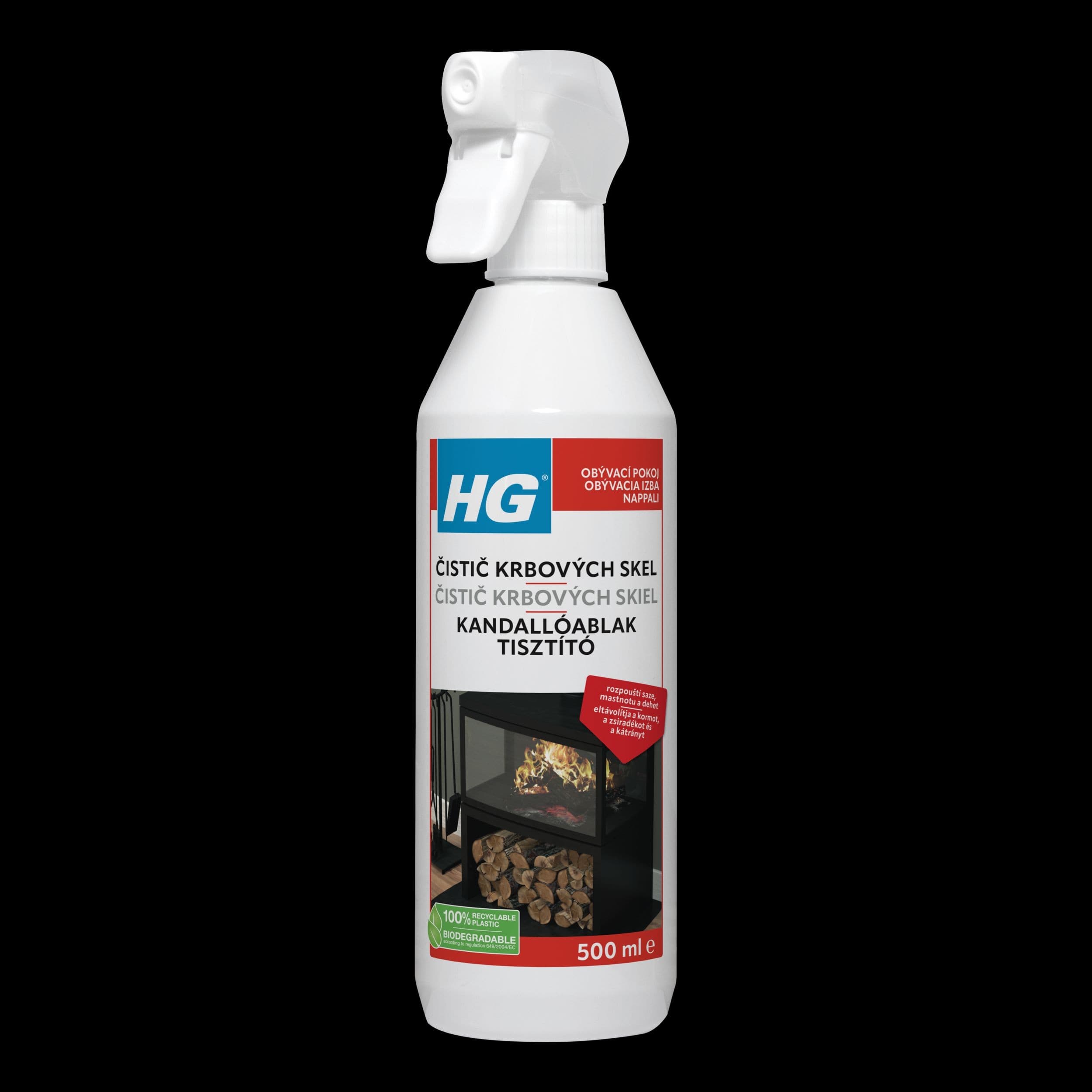 HG čistič skleněných dvířek krbů a kamen 500 ml