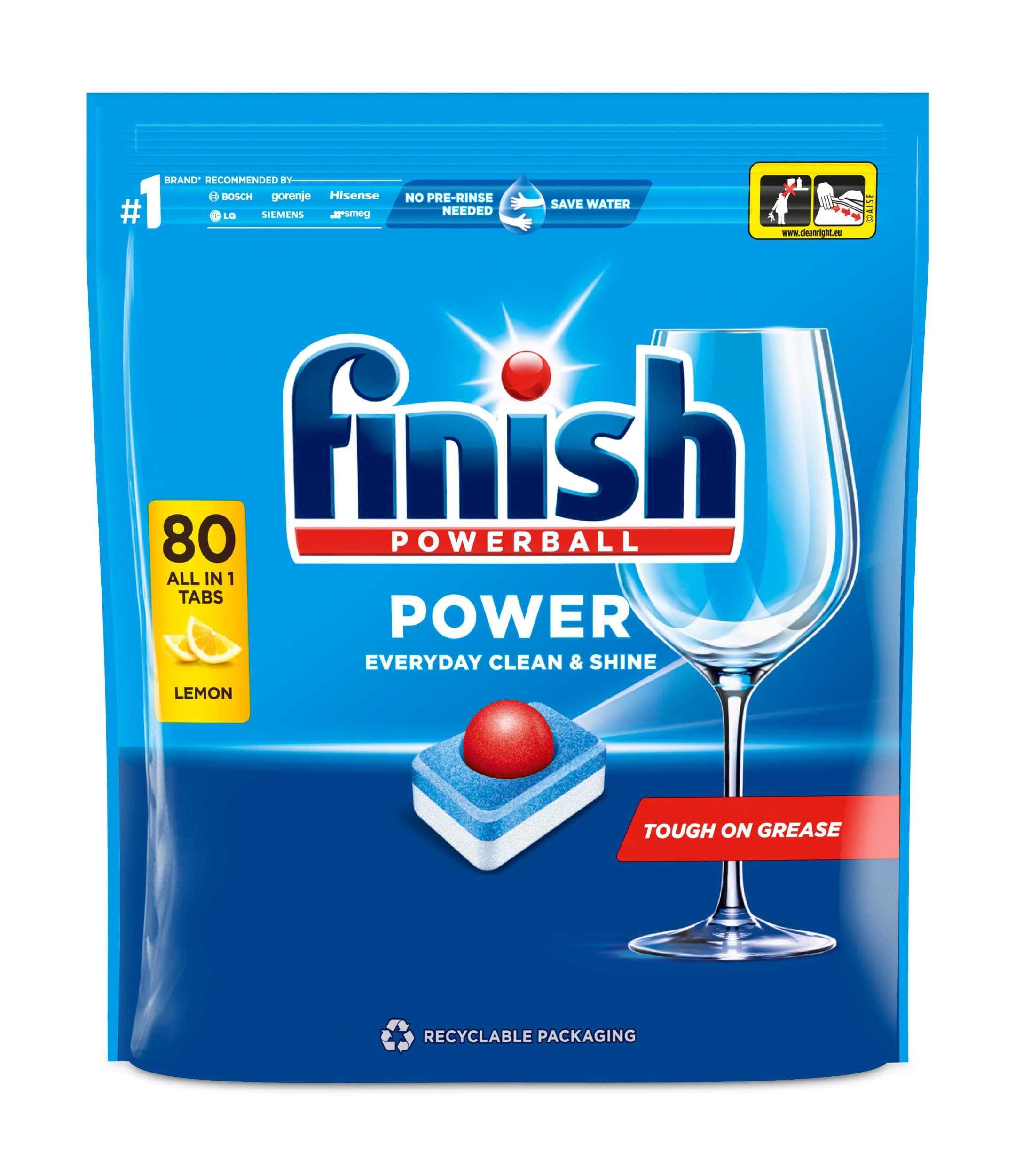 Finish Powerball All in 1 Max Lemon Sparkle Tablety do myčky 1280g 80ks