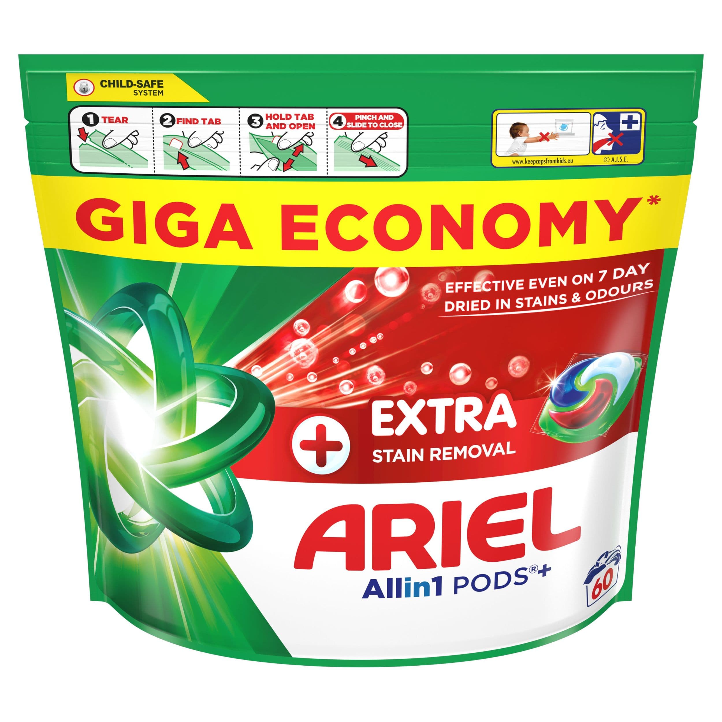Ariel Gelové Kapsle Extra Hygiene 60 dávek